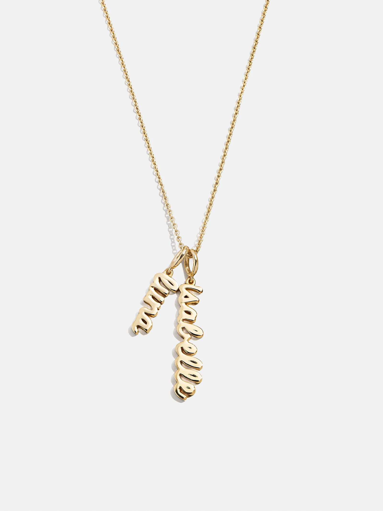 Mini Gold Script Cluster Custom Nameplate Necklace - 2 Names
