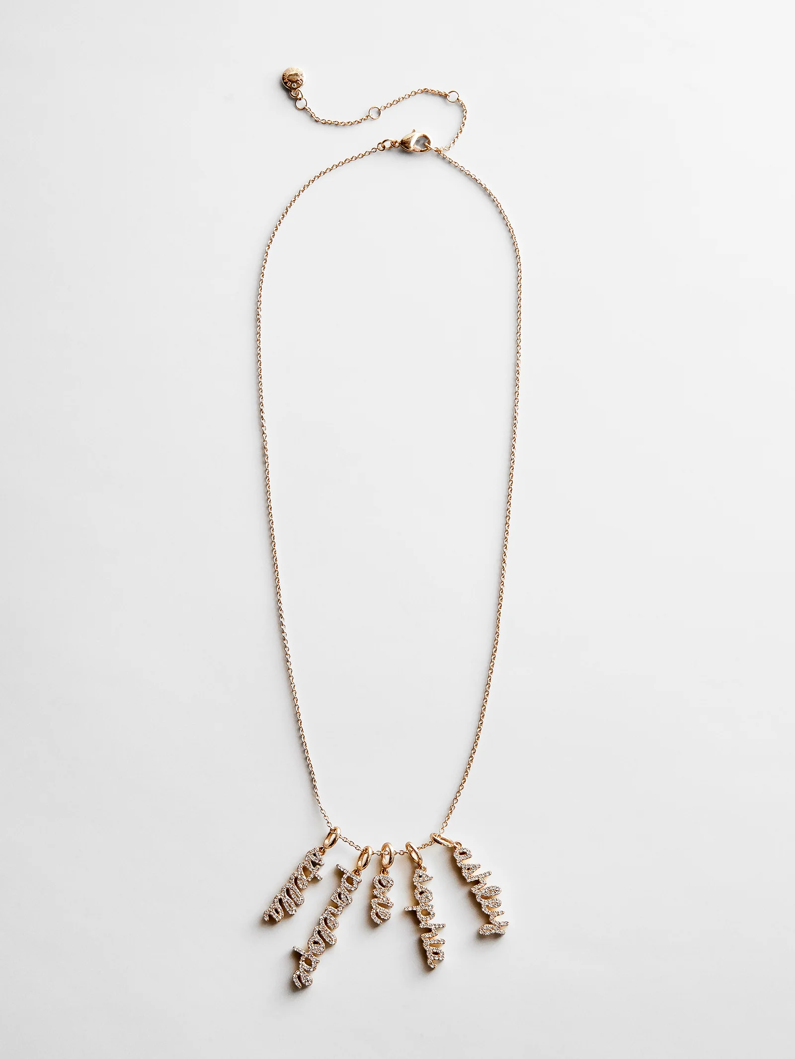 Mini Pavé Script Cluster Custom Nameplate Necklace - 2 Names - Image 3