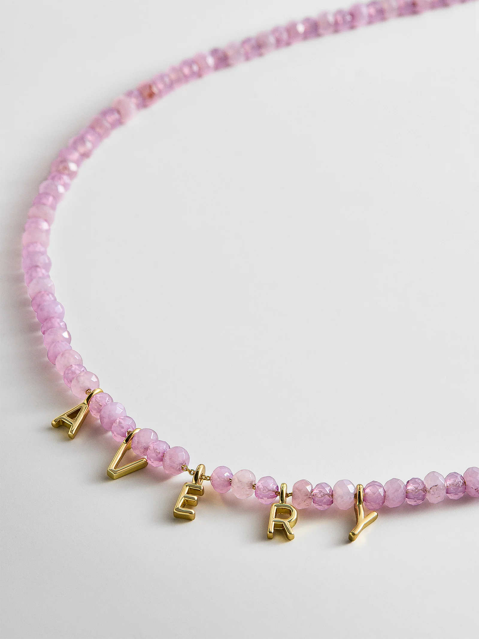 Mini Semi-Precious Custom Necklace - Light Amethyst - Image 3
