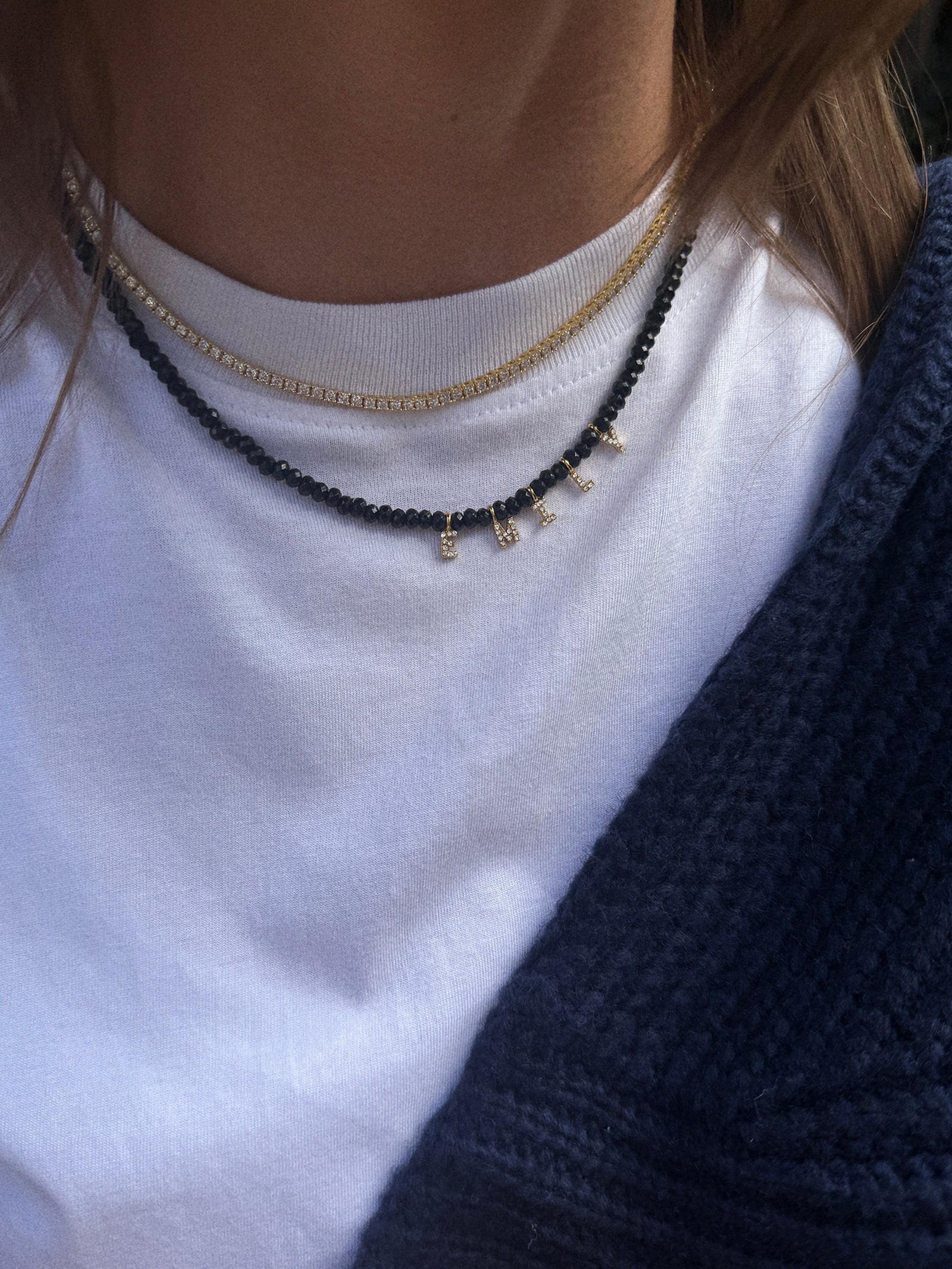 Mini Semi-Precious Custom Necklace - Onyx - Image 6