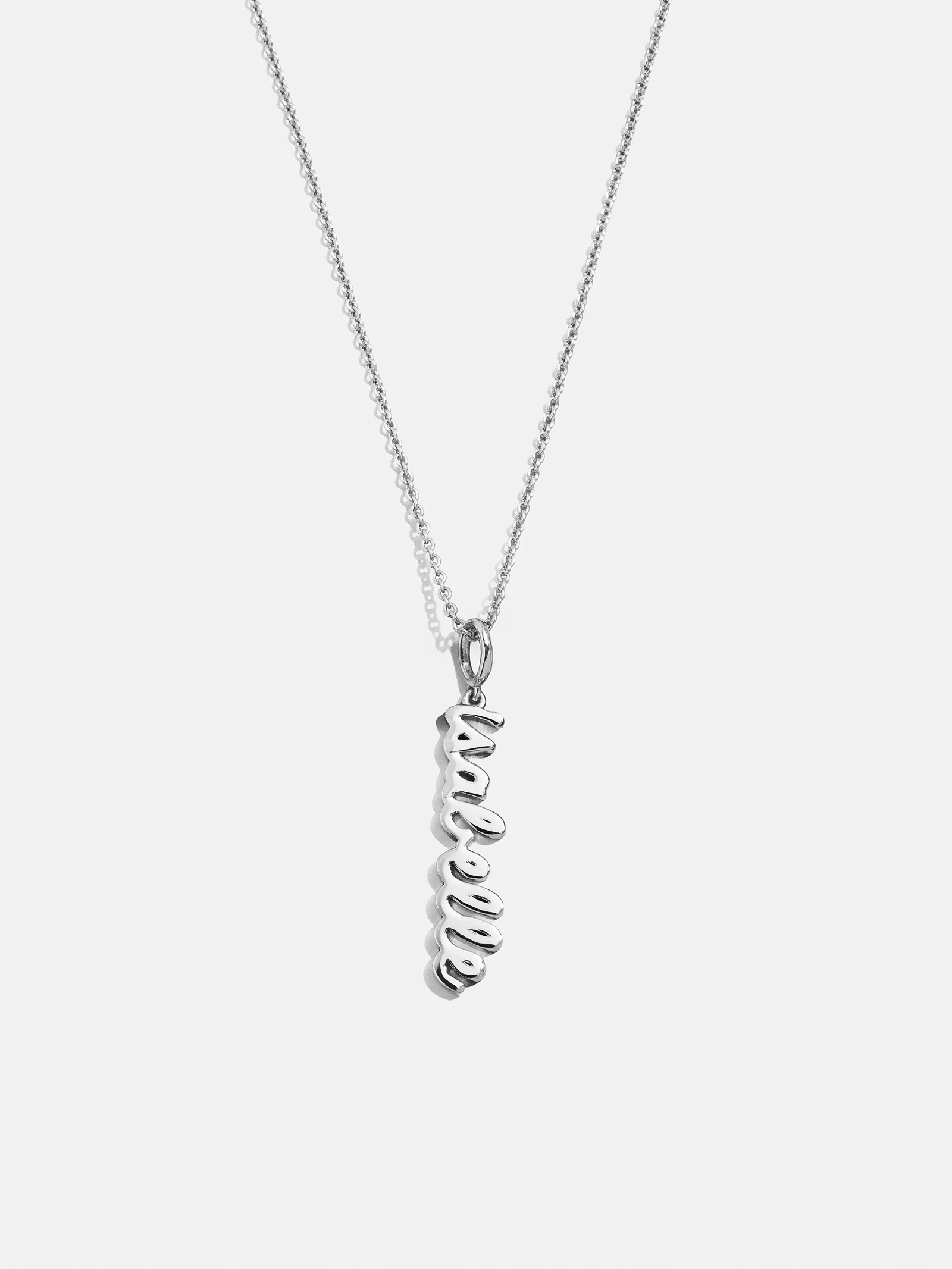 Mini Silver Script Cluster Custom Nameplate Necklace - 1 Name - Image 3