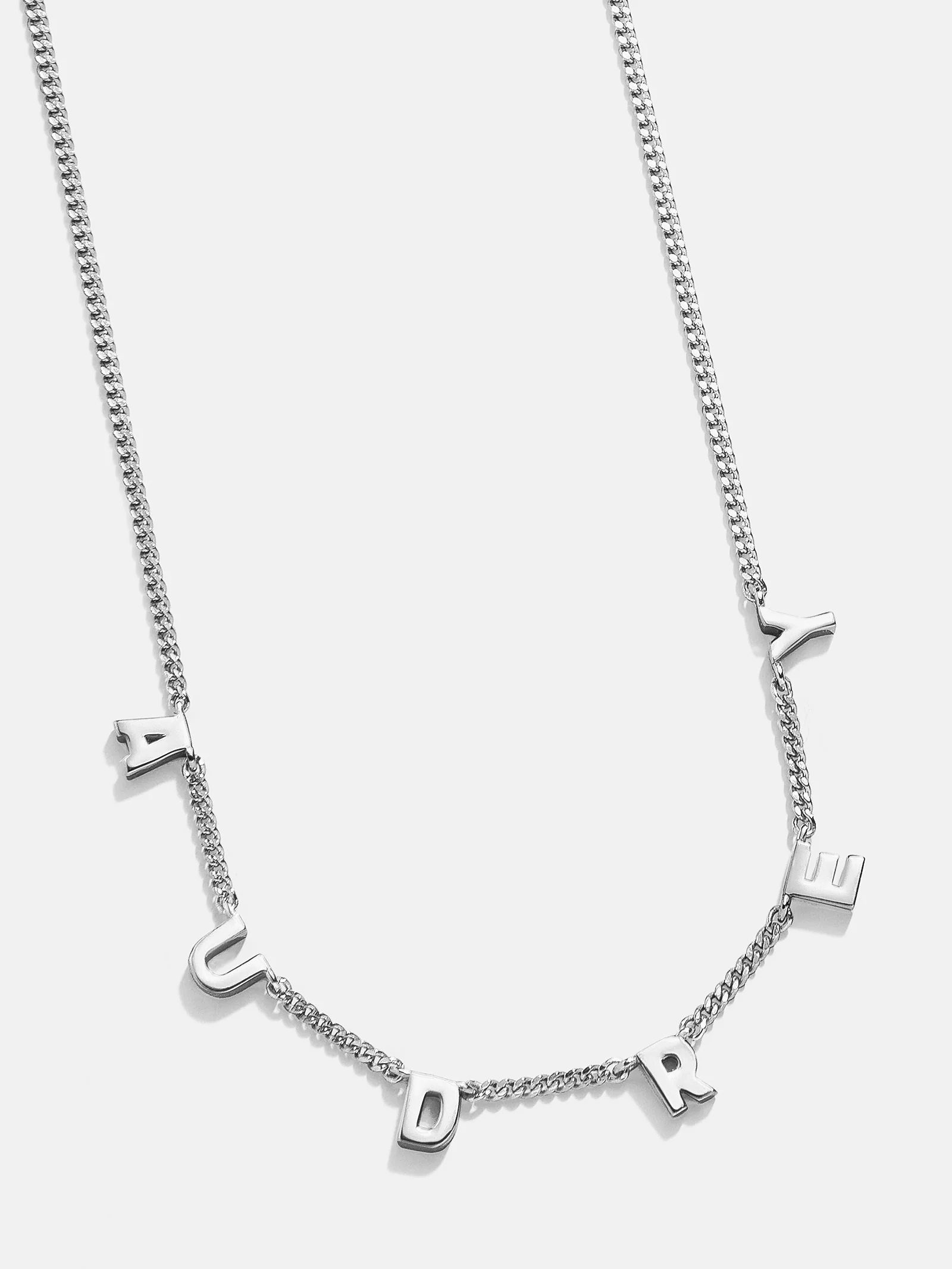 Mini Sterling Silver Spaced Letter Custom Name Necklace - Sterling Silver