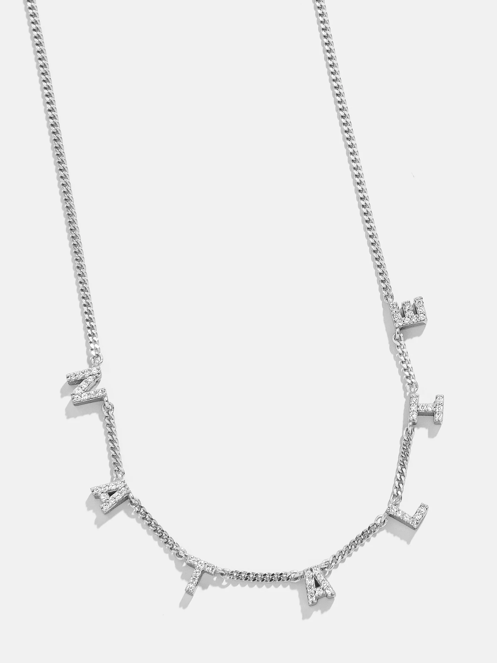 Mini Sterling Silver Spaced Letter Custom Name Necklace - Sterling Silver - Image 3