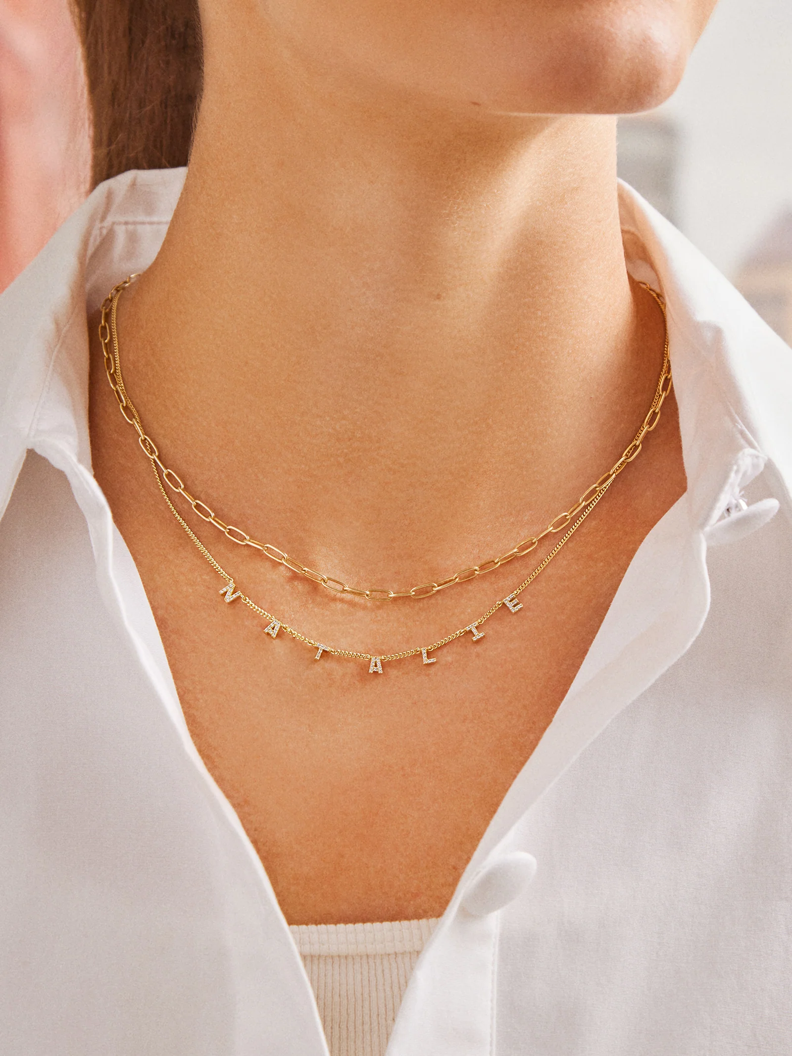 Mini Sterling Silver Spaced Letter Custom Name Necklace - Sterling Silver - Image 4