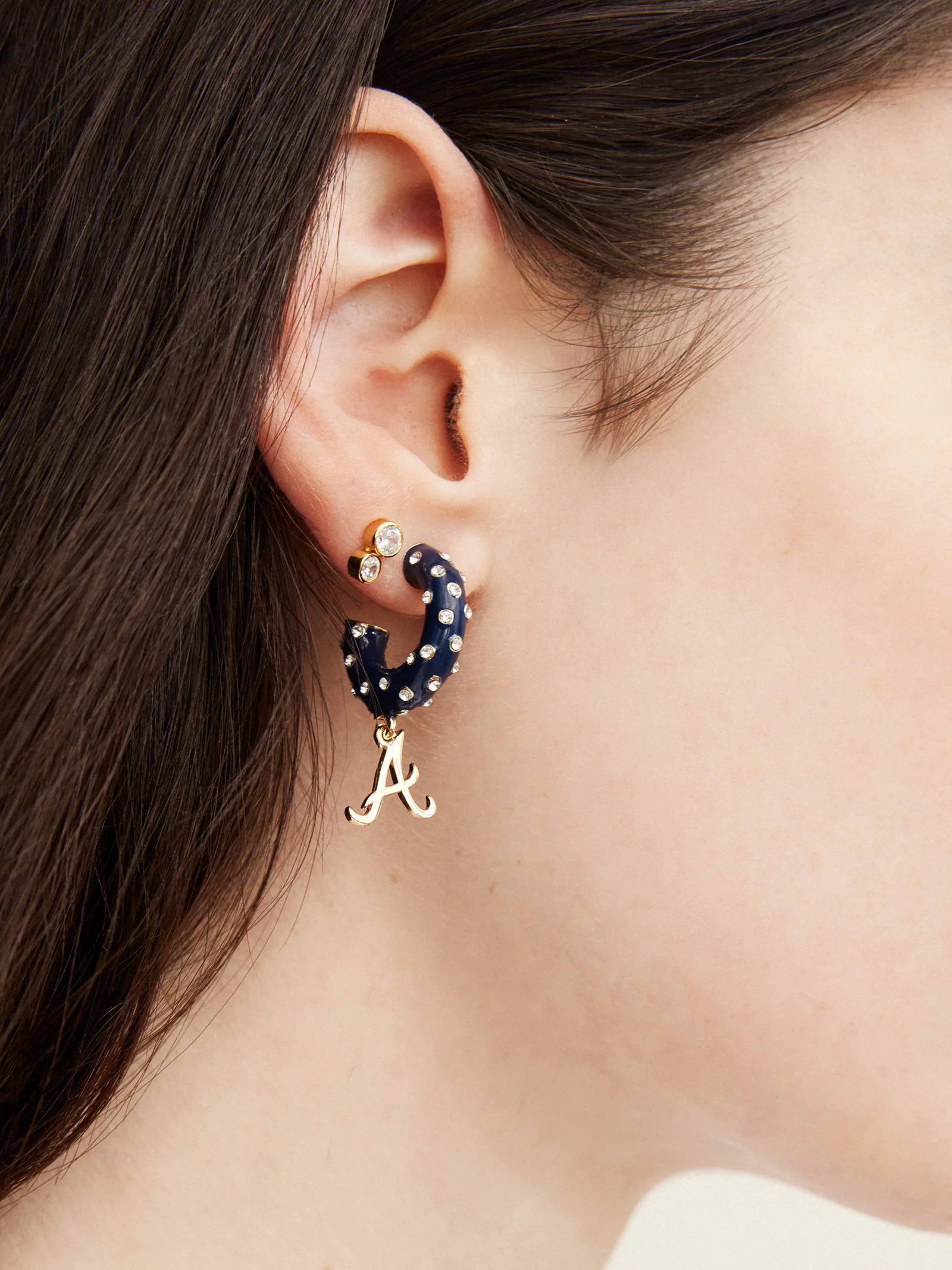 MLB Enamel Hoop Earrings - Atlanta Braves - Image 2