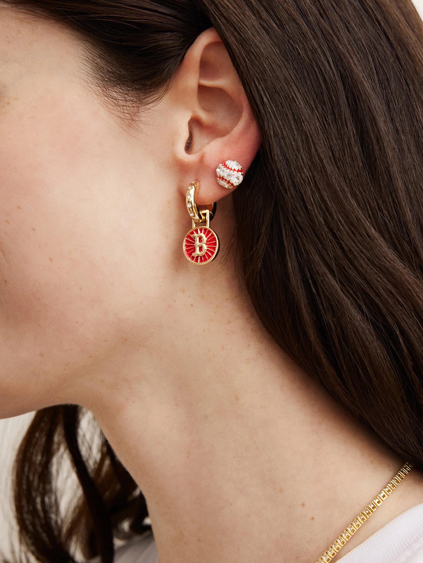 MLB Hoop Earring Set - Boston Red Sox - Image 3