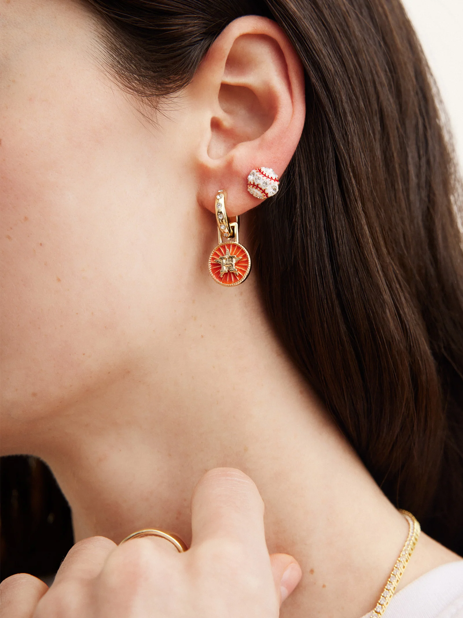 MLB Hoop Earring Set - Houston Astros - Image 3