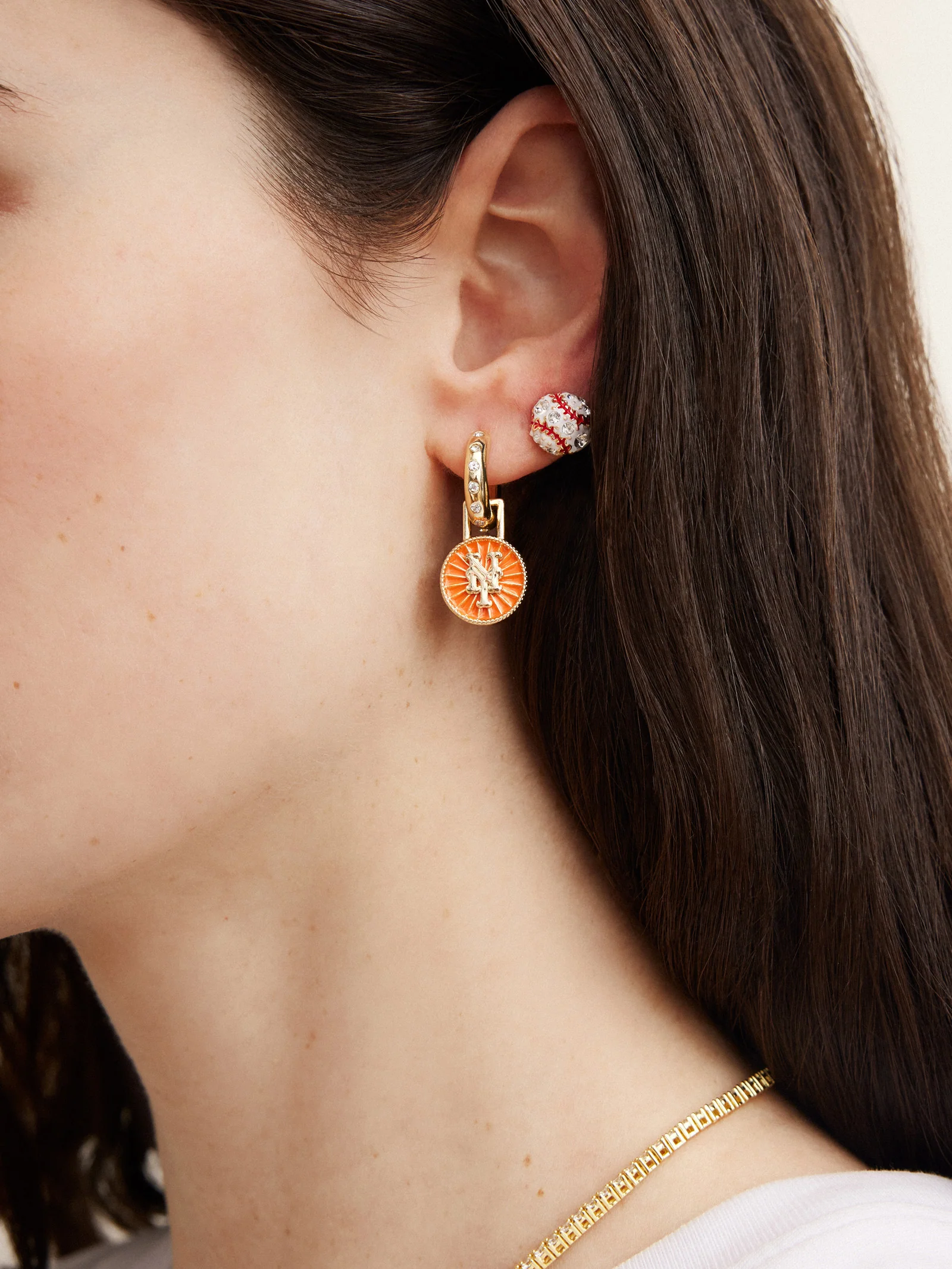 MLB Hoop Earring Set - New York Mets - Image 3