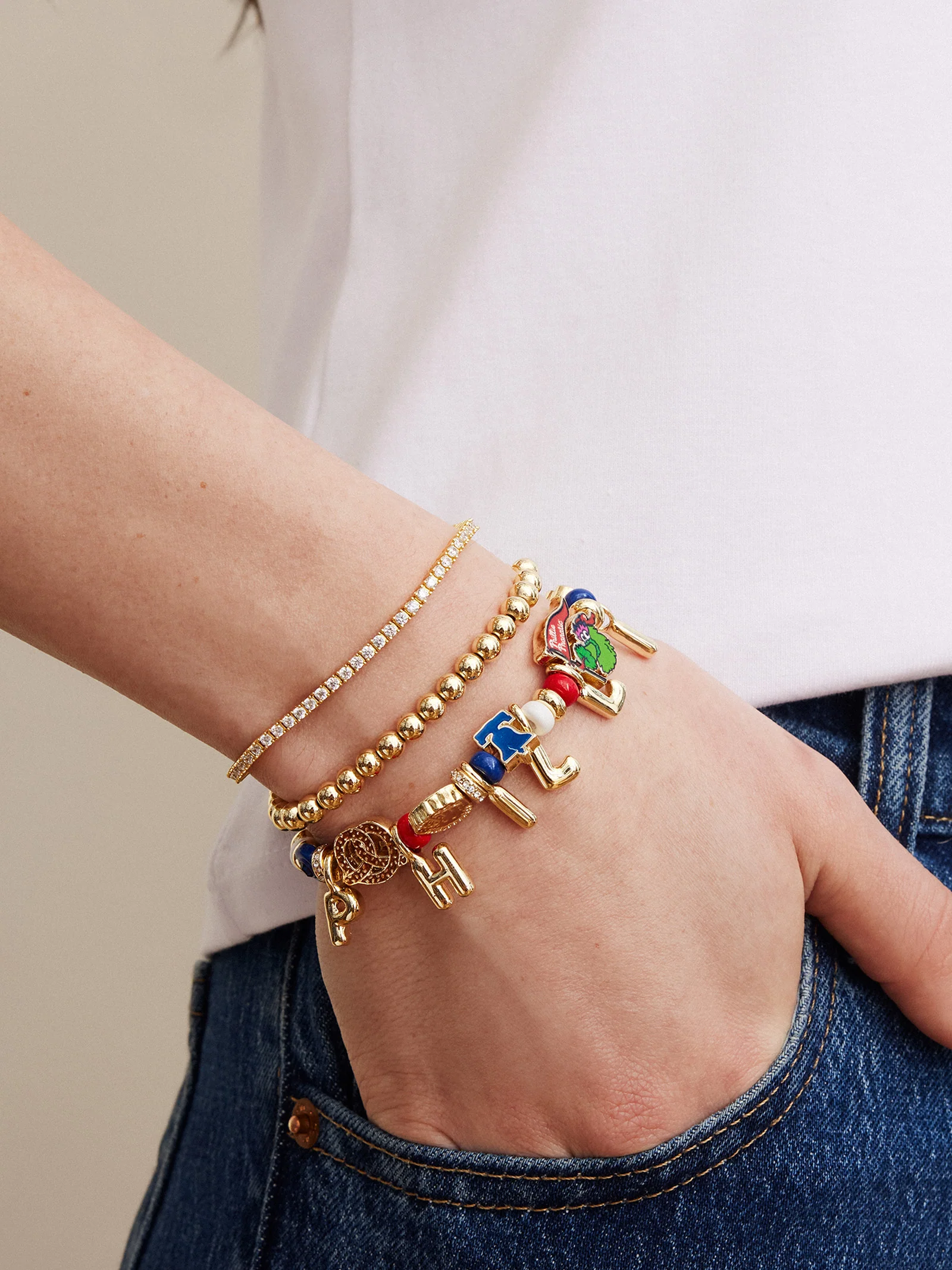 MLB Motif Beaded Bracelet - Philadelphia Phillies - Image 2