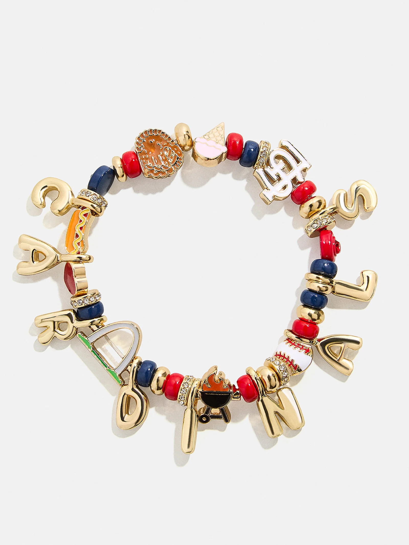 MLB Motif Beaded Bracelet - St. Louis Cardinals