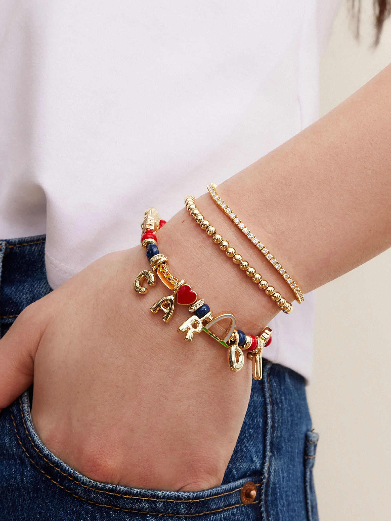 MLB Motif Beaded Bracelet - St. Louis Cardinals - Image 2