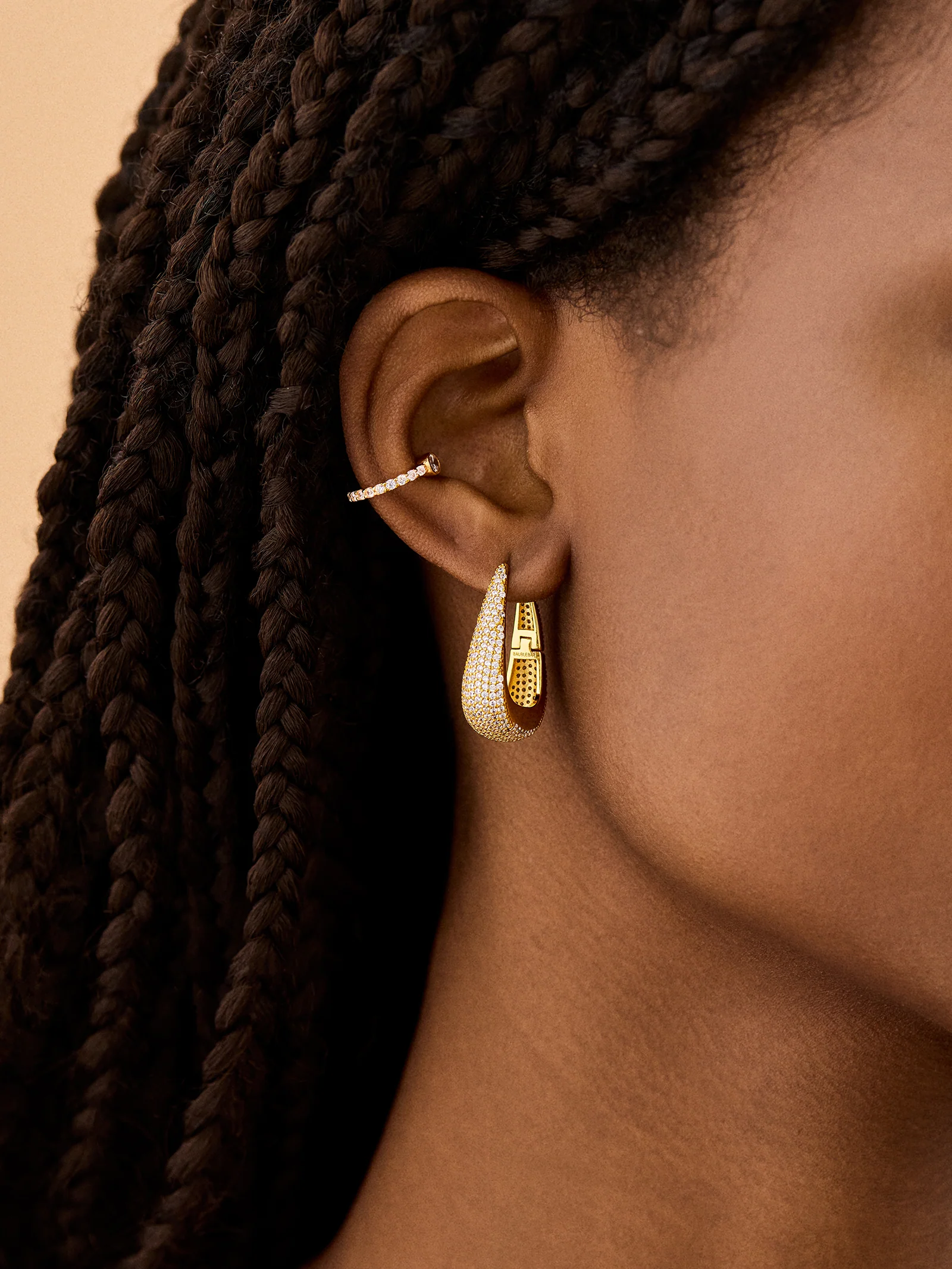 18K Gold Gracie Earrings - Gold/Pavé - Image 2