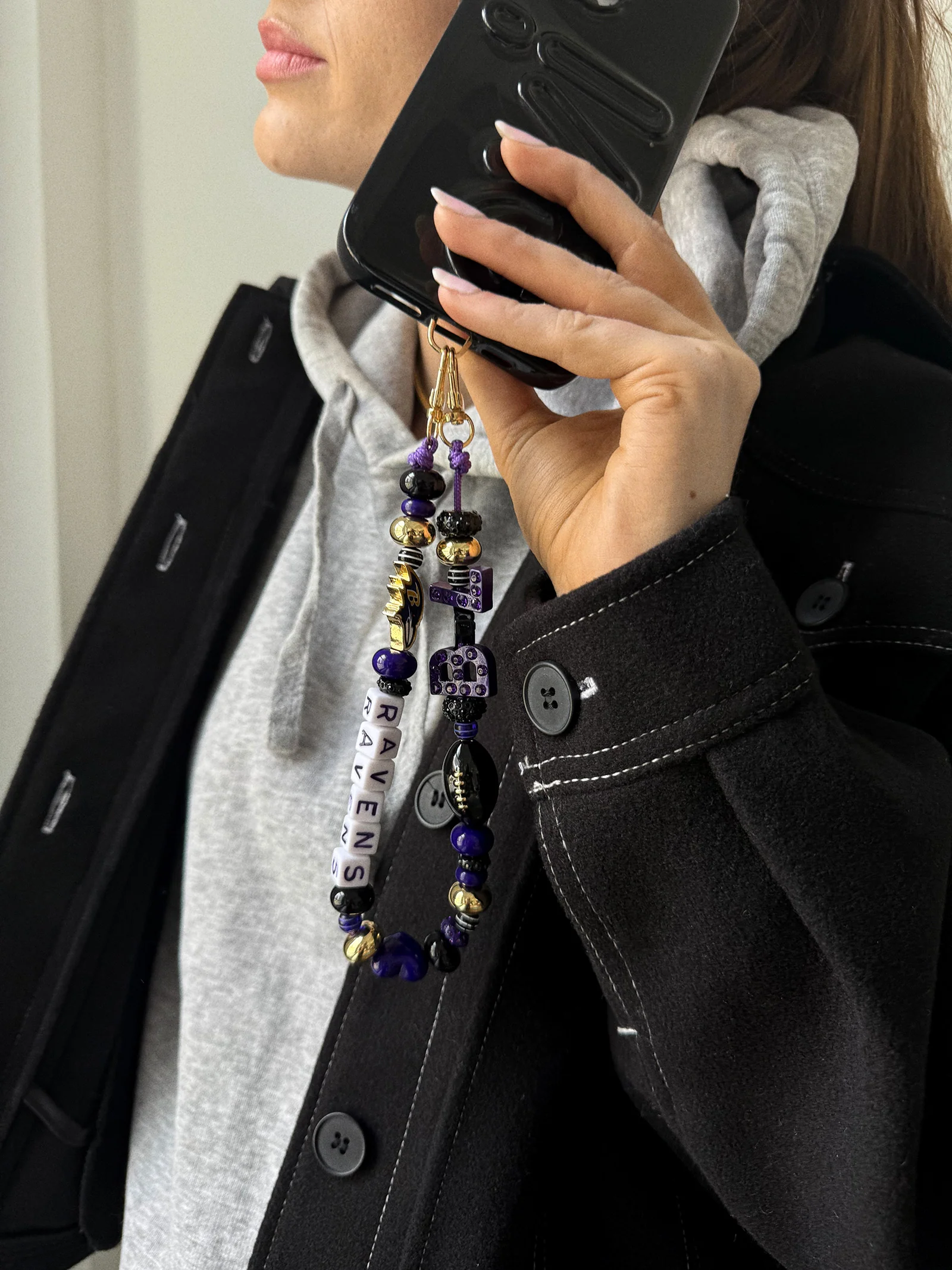 NFL Beaded Phone Charm - Baltimore Ravens - Image 2