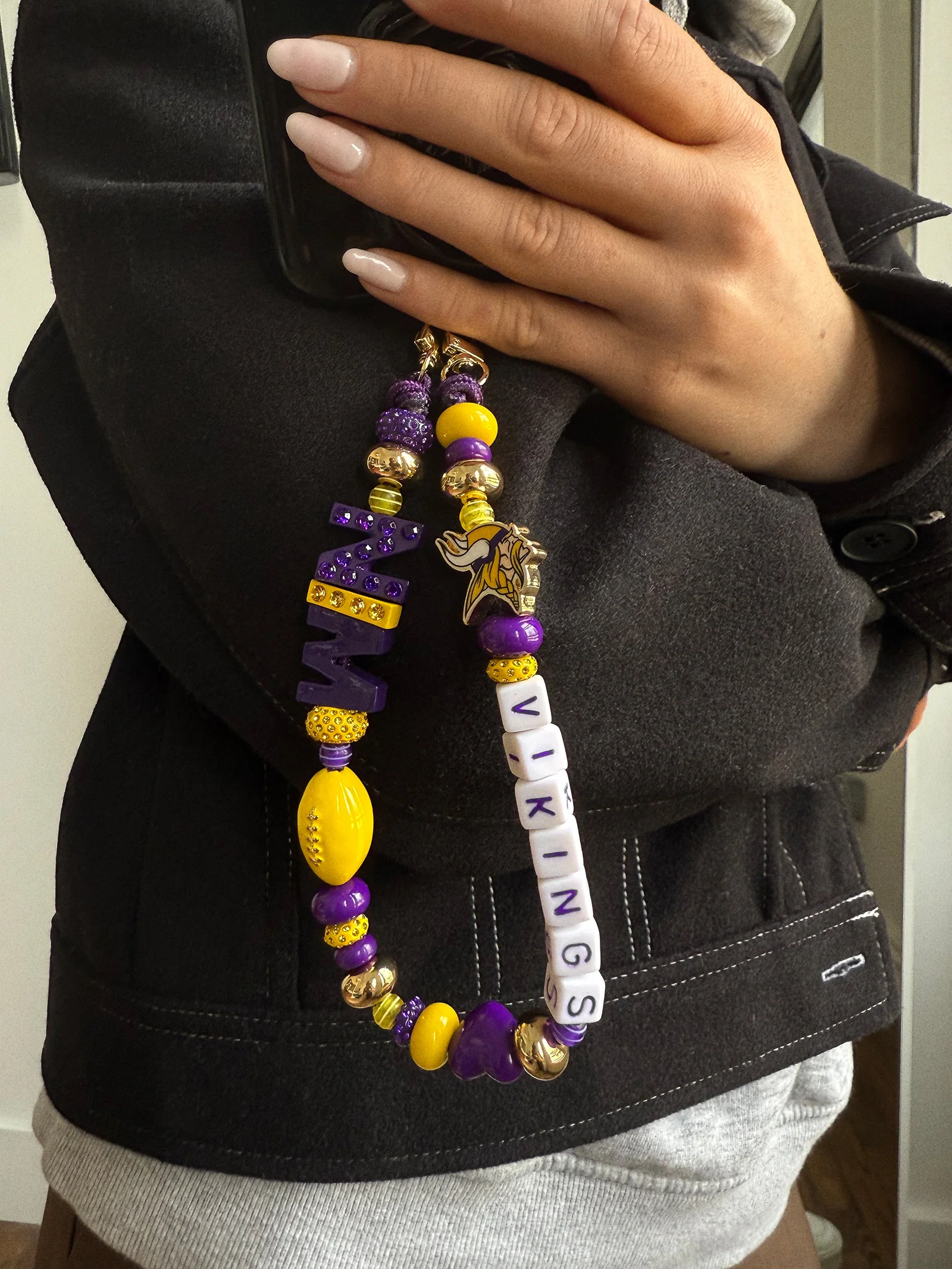 NFL Beaded Phone Charm - Minnesota Vikings - Image 2