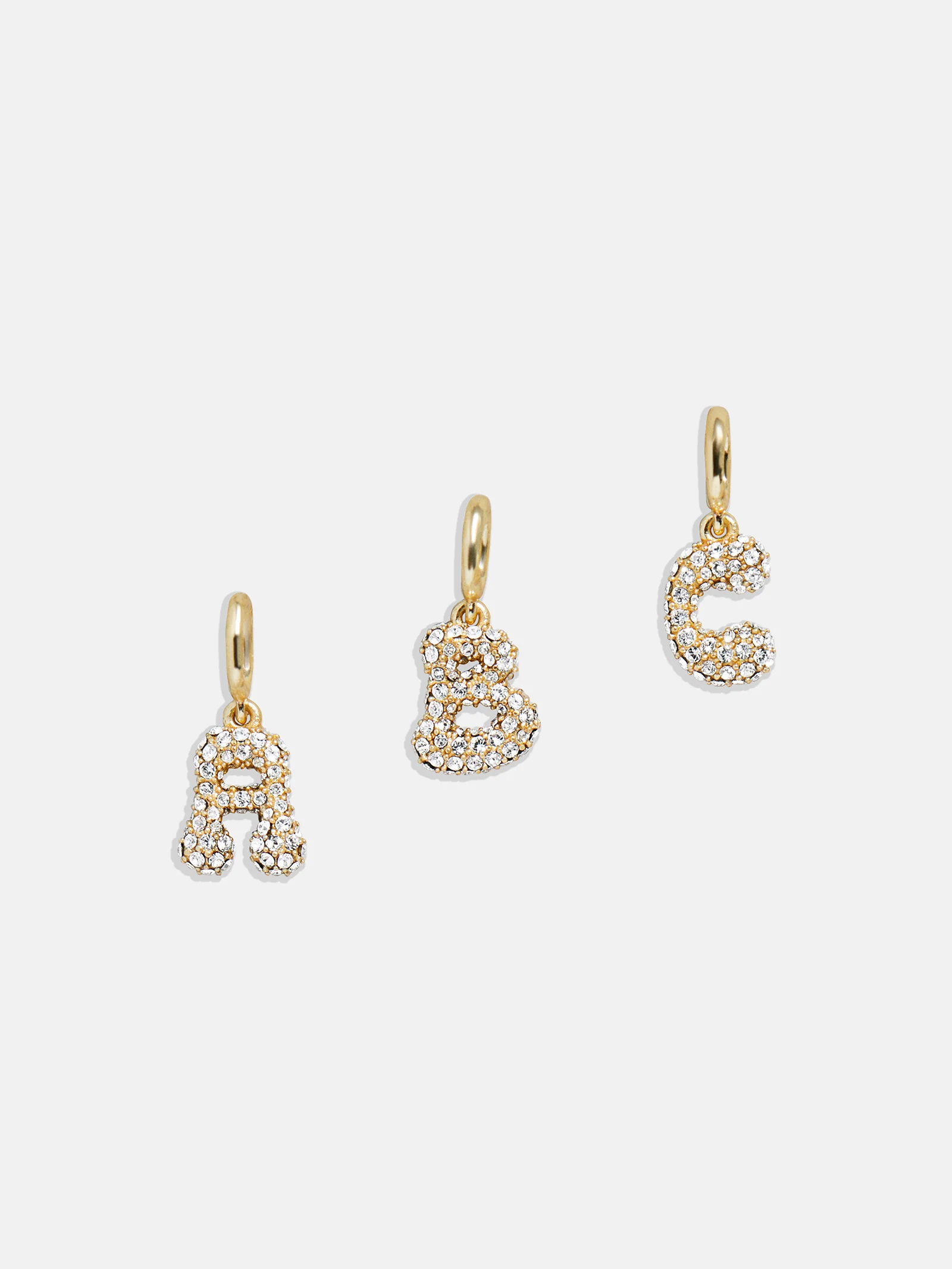 Pavé Bubble Initial Cluster Charm  - A