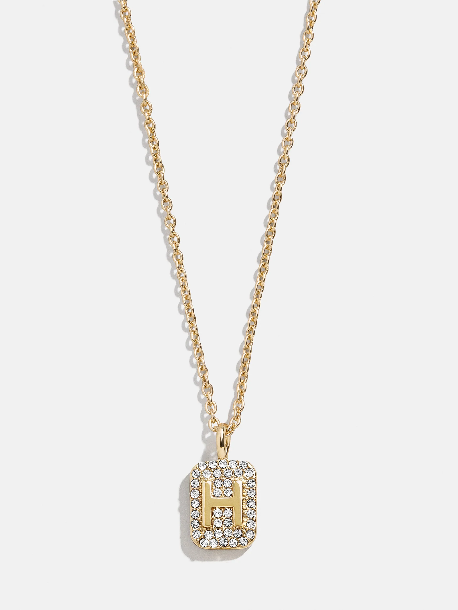 Tina Block Initial Necklace - Gold/Pavé - Image 10
