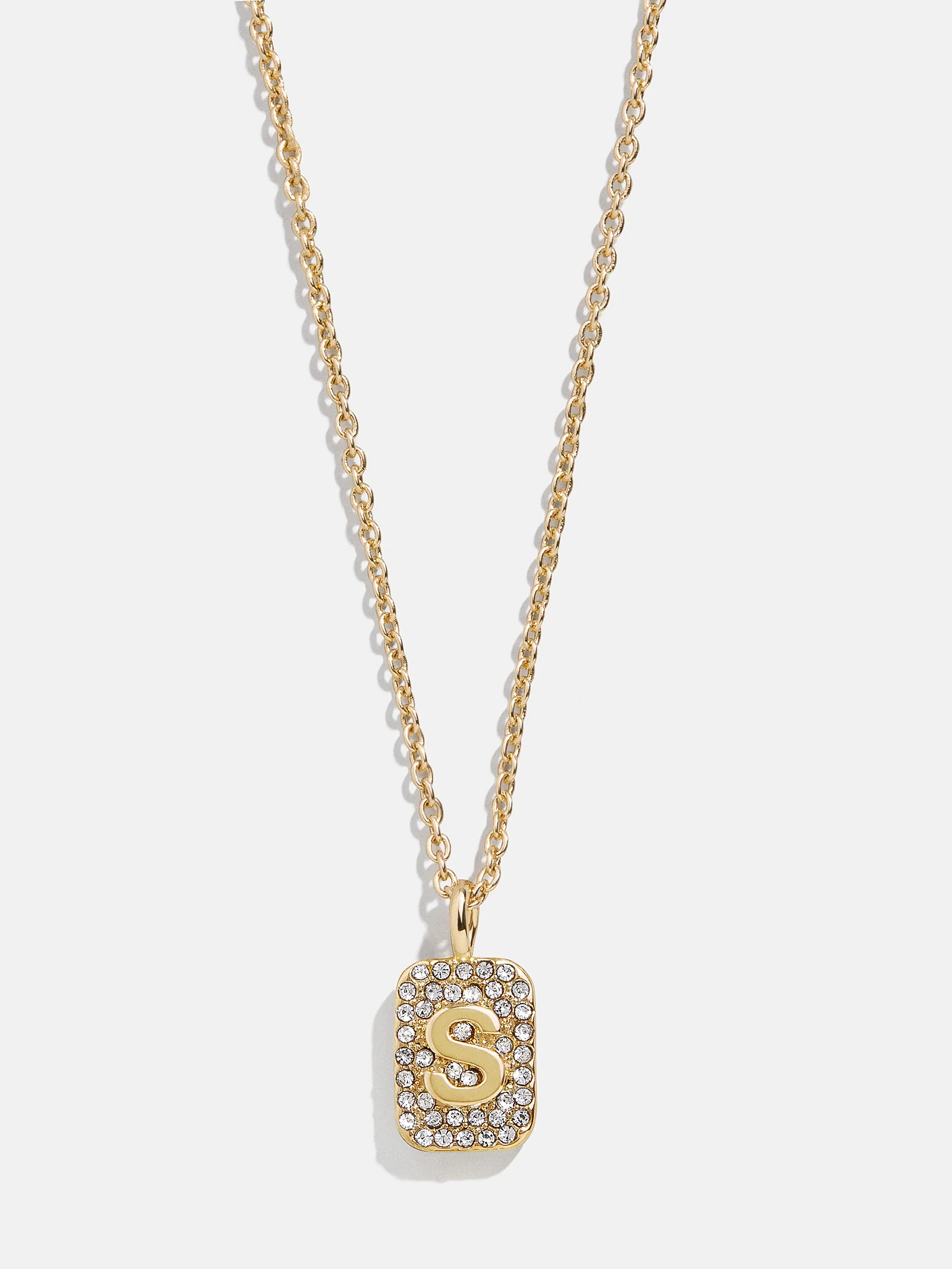 Tina Block Initial Necklace - Gold/Pavé - Image 21