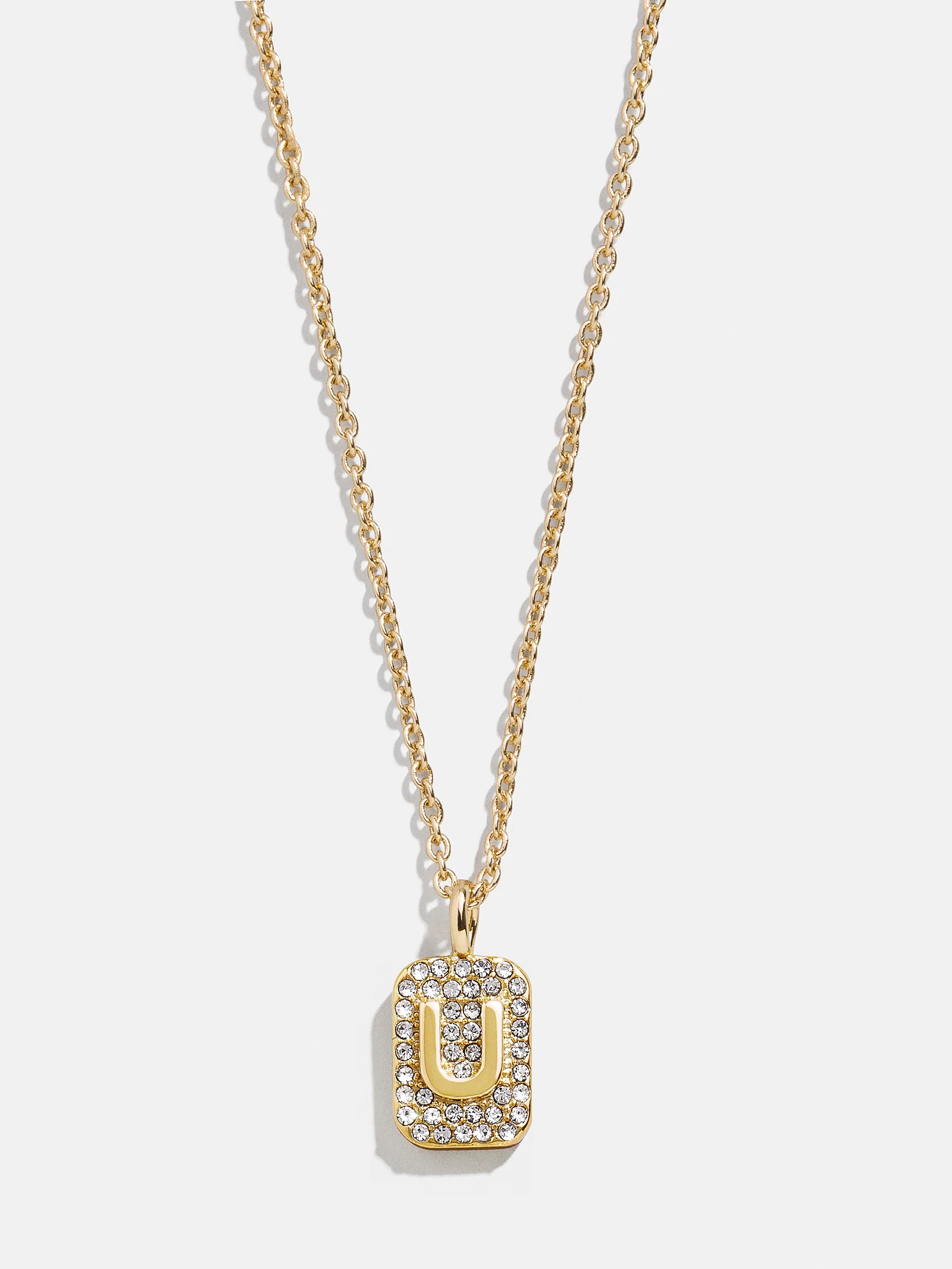 Tina Block Initial Necklace - Gold/Pavé - Image 23