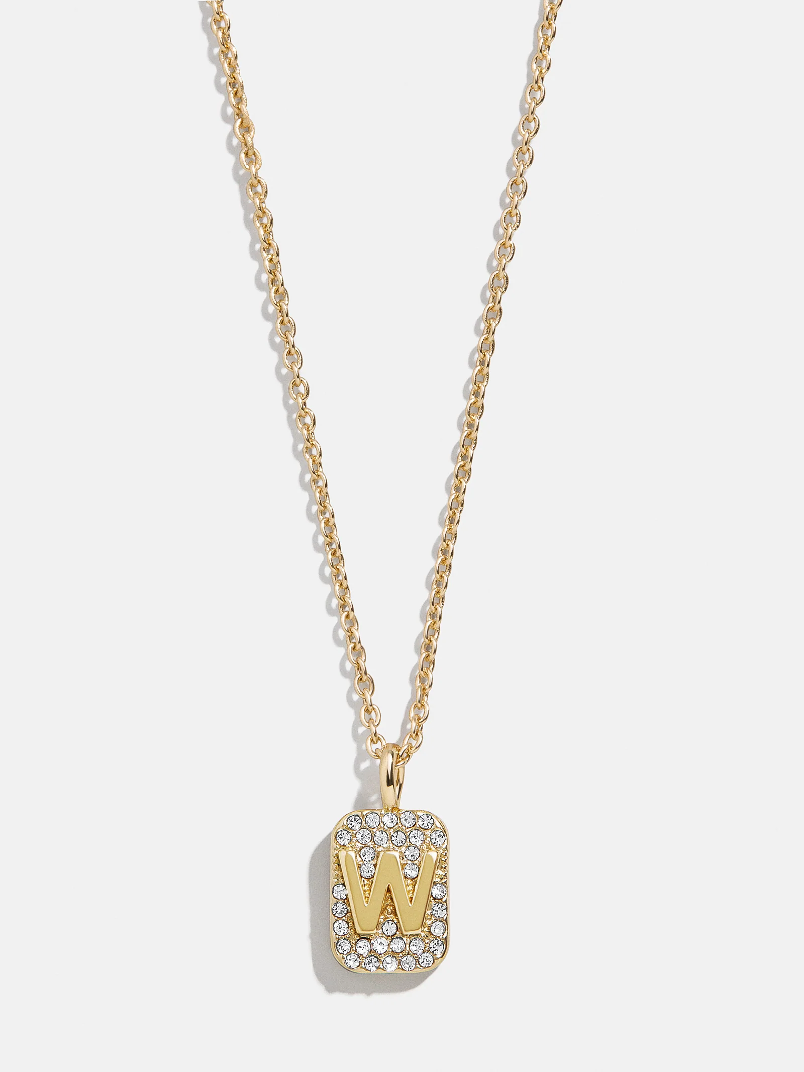 Tina Block Initial Necklace - Gold/Pavé - Image 25