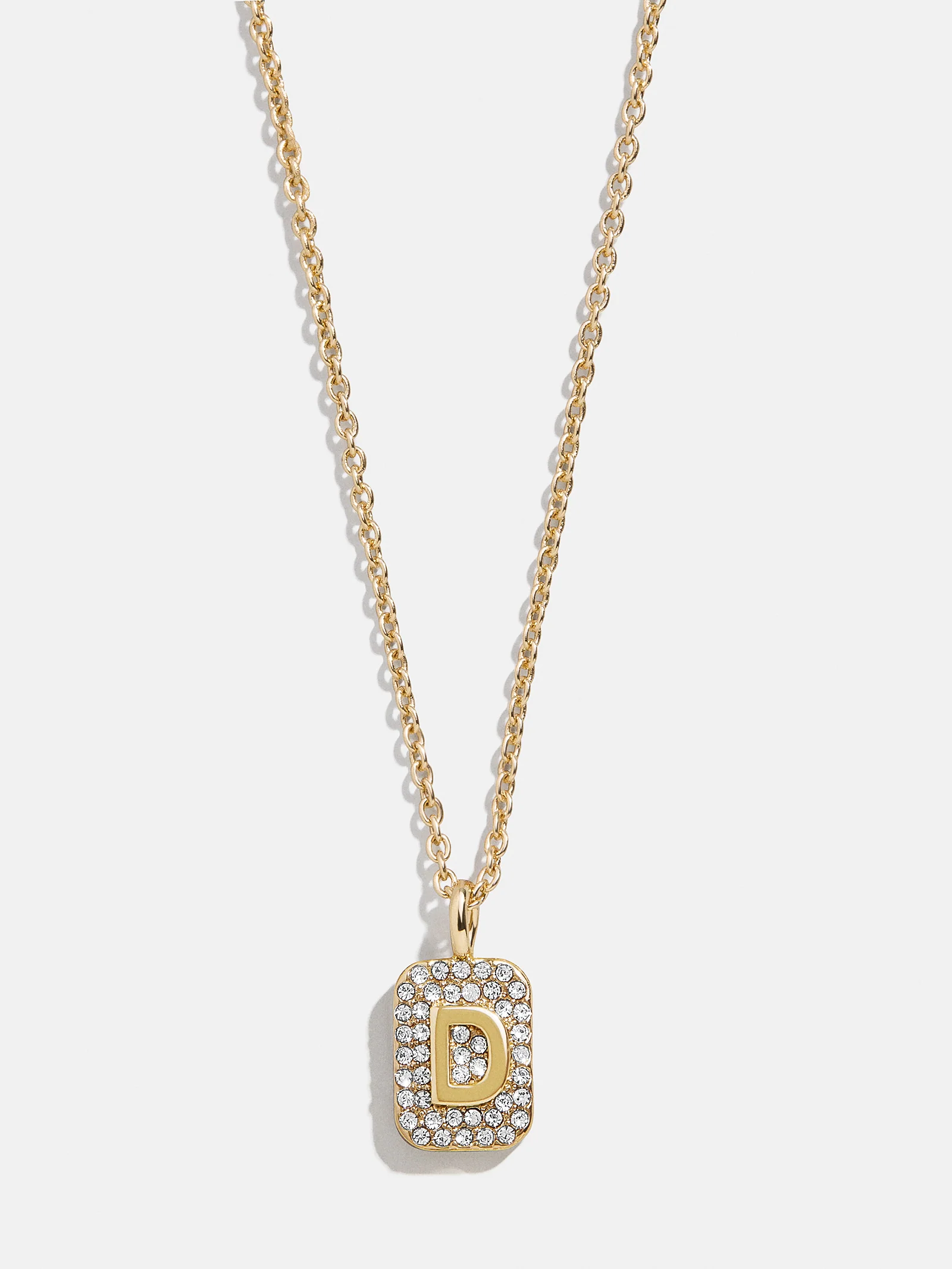 Tina Block Initial Necklace - Gold/Pavé - Image 6