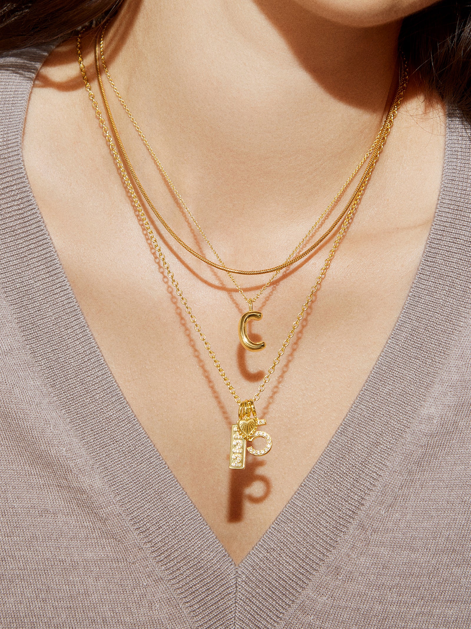 Heart Cluster Charm - Heart Gold - Image 2