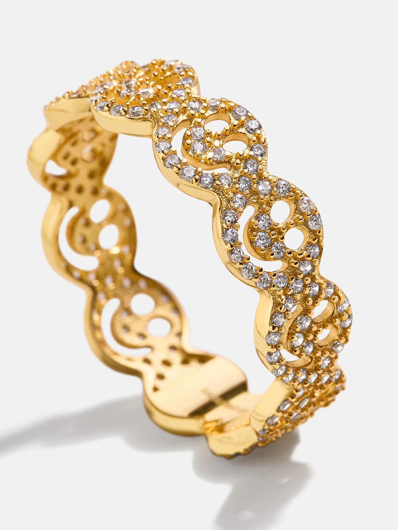 18K Gold Smiley Pavé Ring - Smiley Face - Image 5