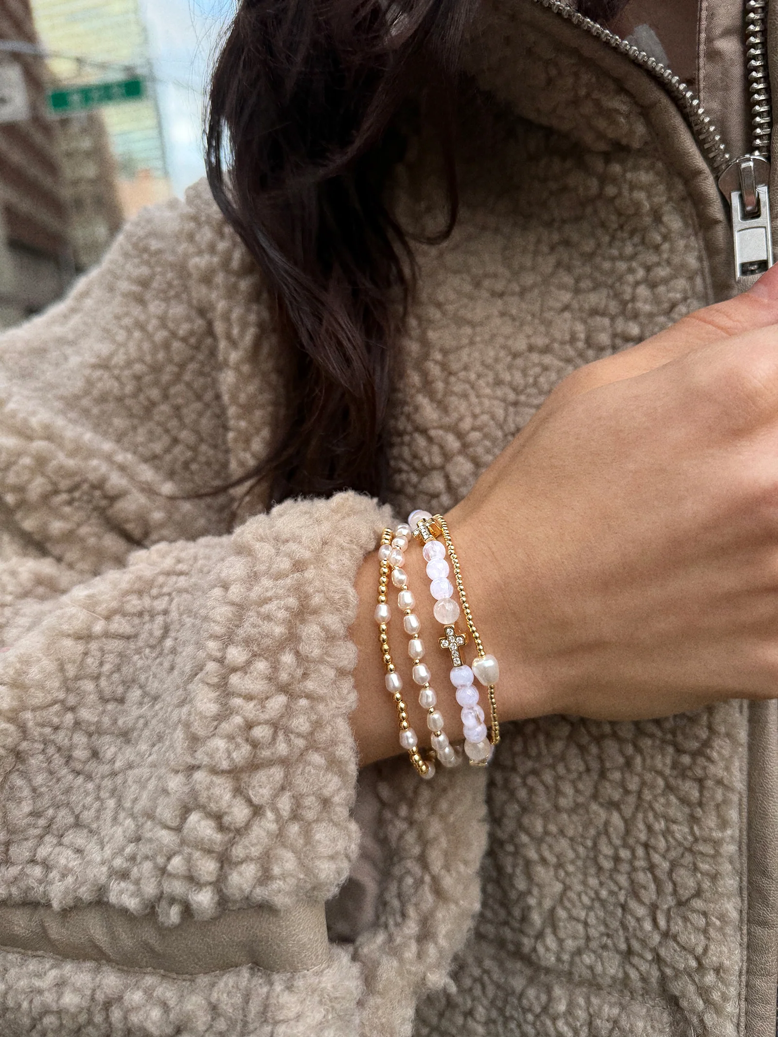 Peace of Mind Semi-Precious Bracelet - Cross - Image 4