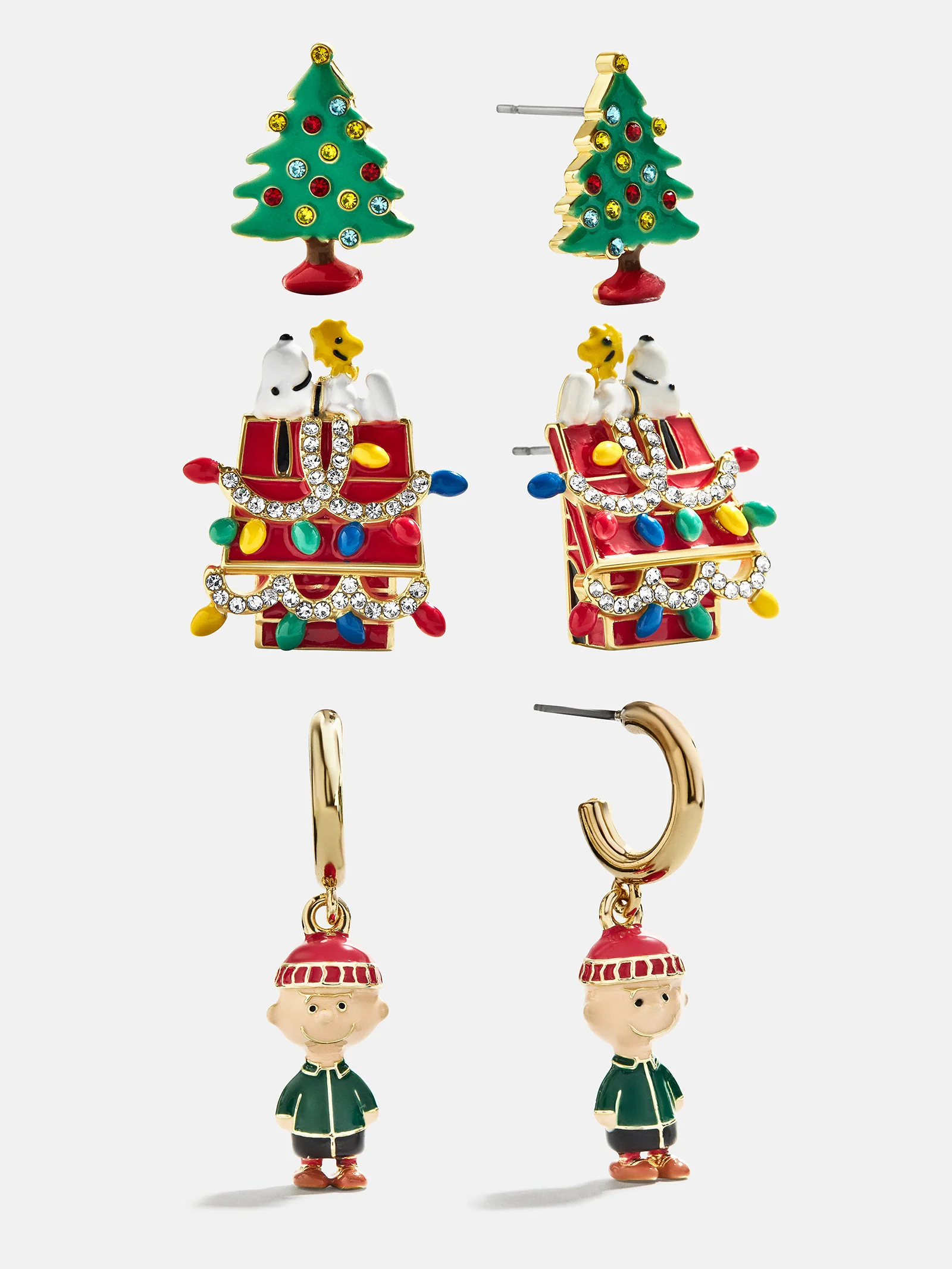Peanuts Charlie Brown Christmas Earring Set - Multi
