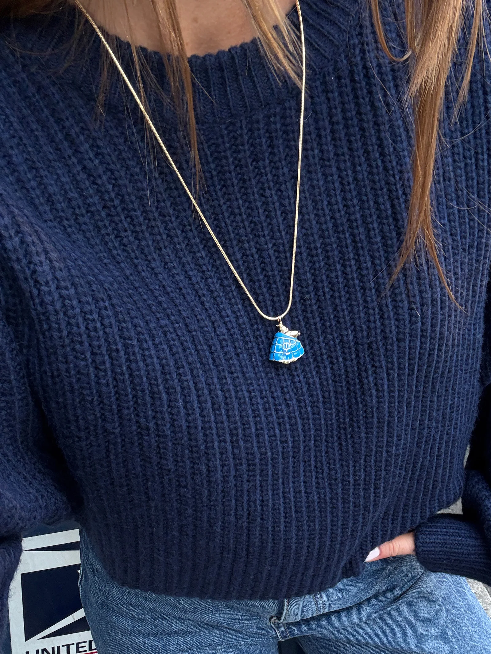 Peanuts Snoopy Puffer Jacket Necklace - Blue - Image 2