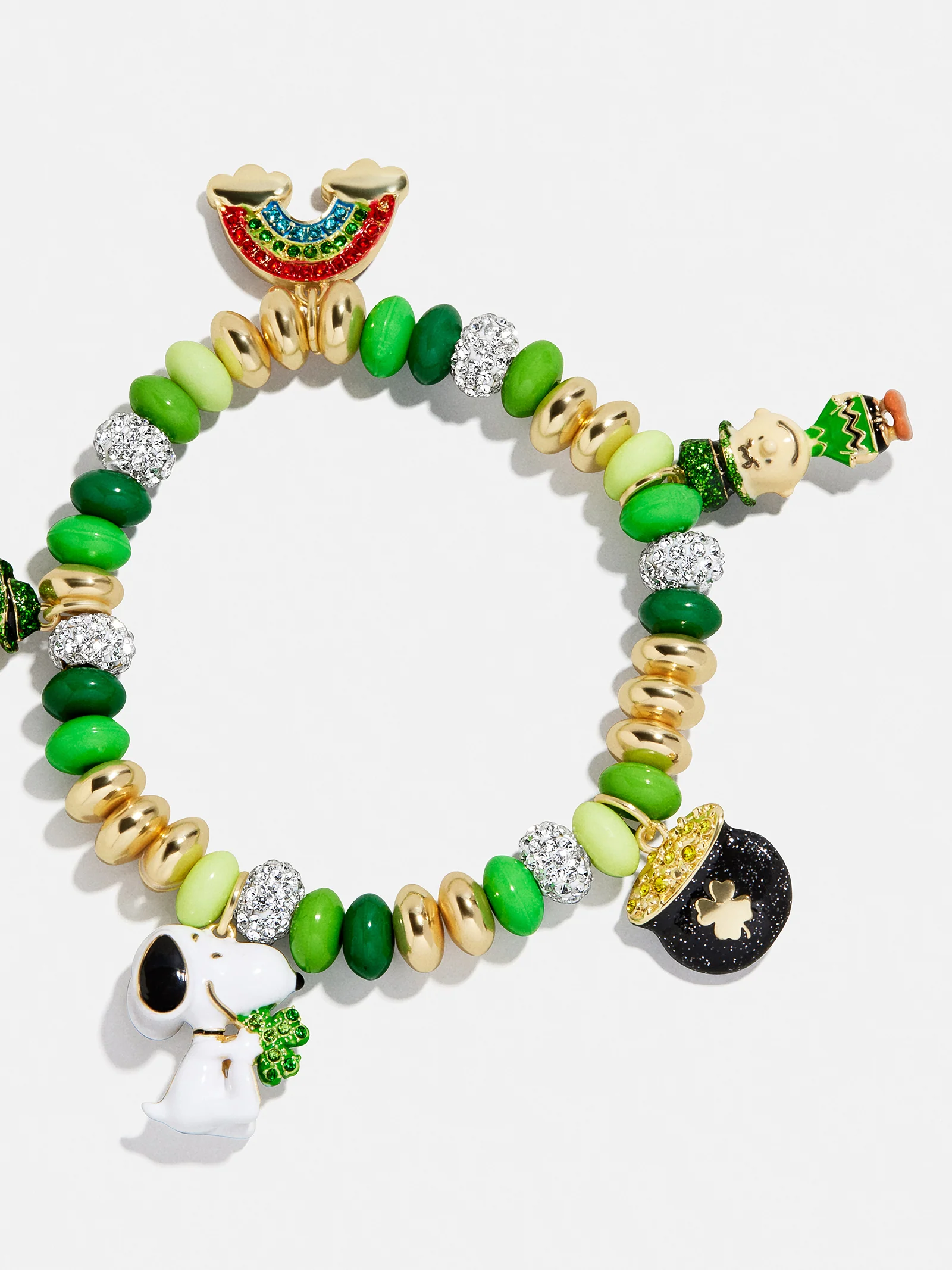 Peanuts St. Patrick’s Day Charm Bracelet - Green/Gold - Image 3
