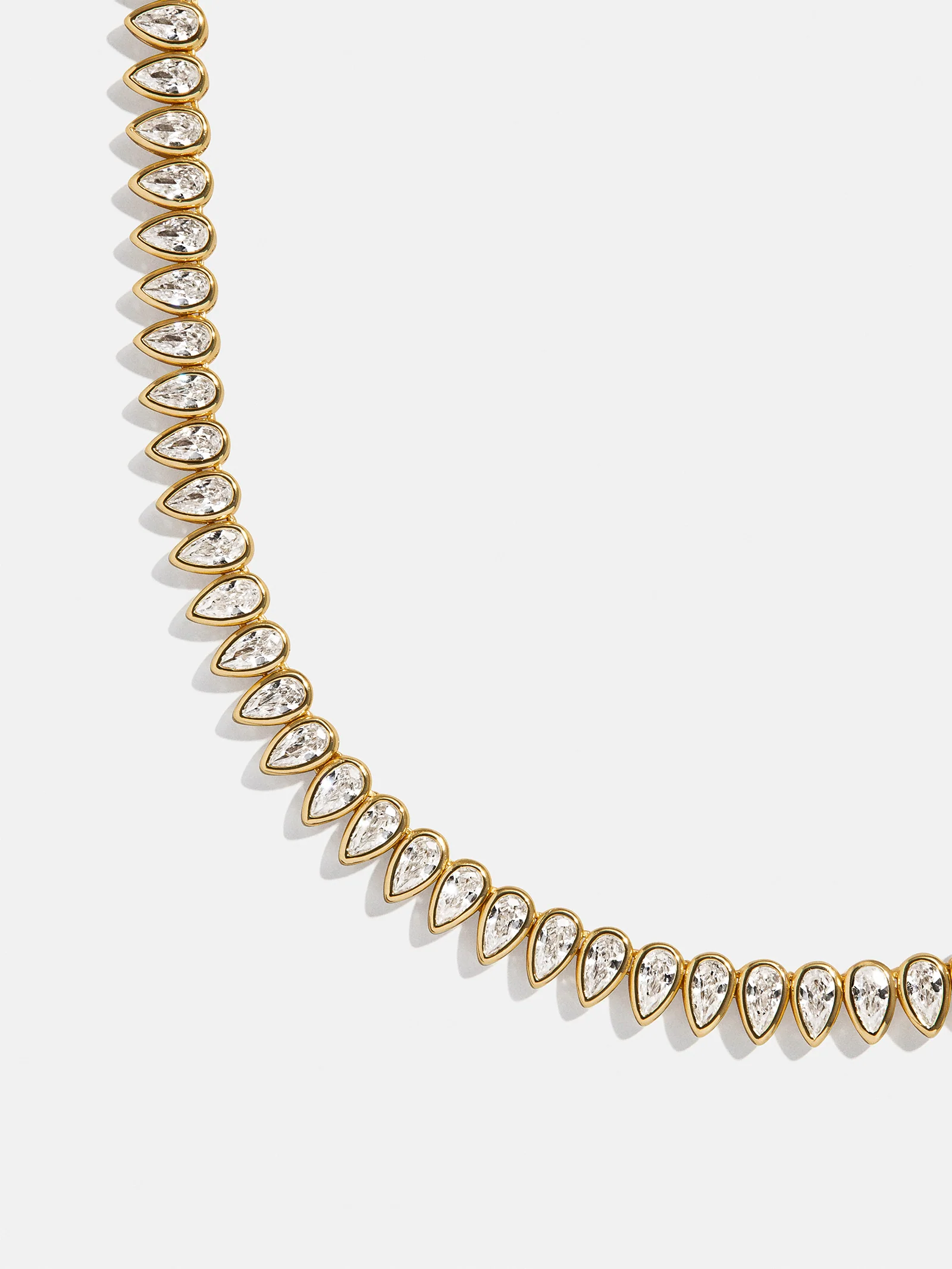 Julia 18K Gold Adjustable Tennis Necklace - Gold/Pavé - Image 5