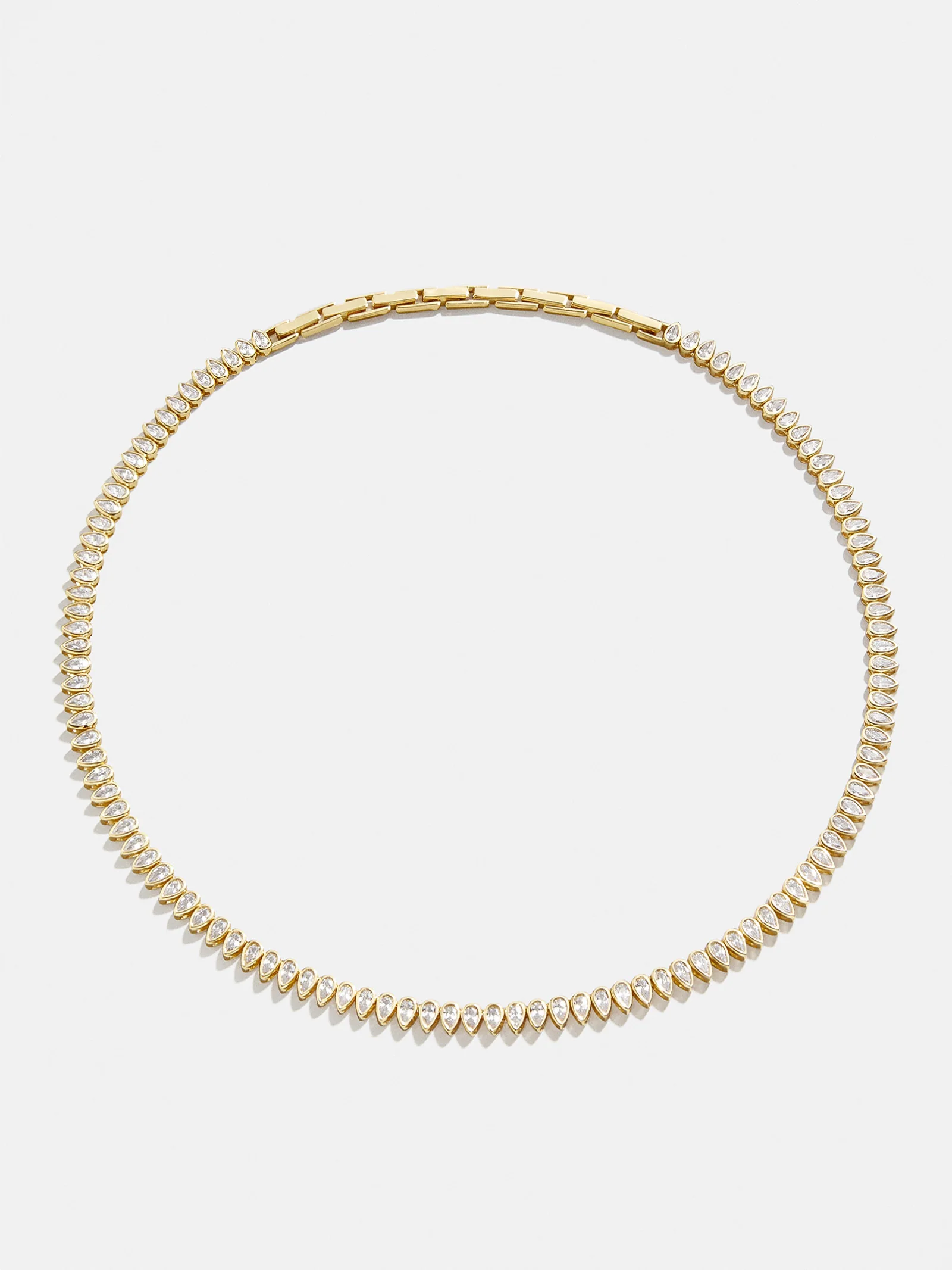 Julia 18K Gold Adjustable Tennis Necklace - Gold/Pavé - Image 6