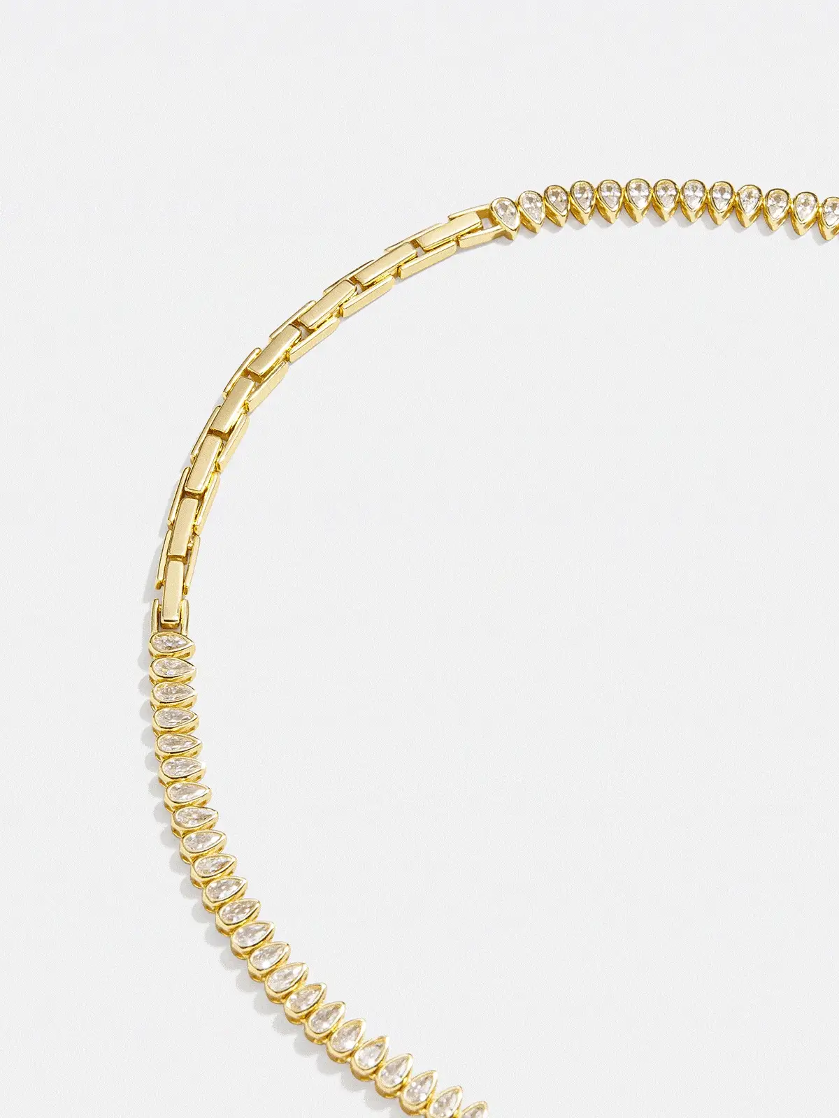 Julia 18K Gold Adjustable Tennis Necklace - Gold/Pavé - Image 7