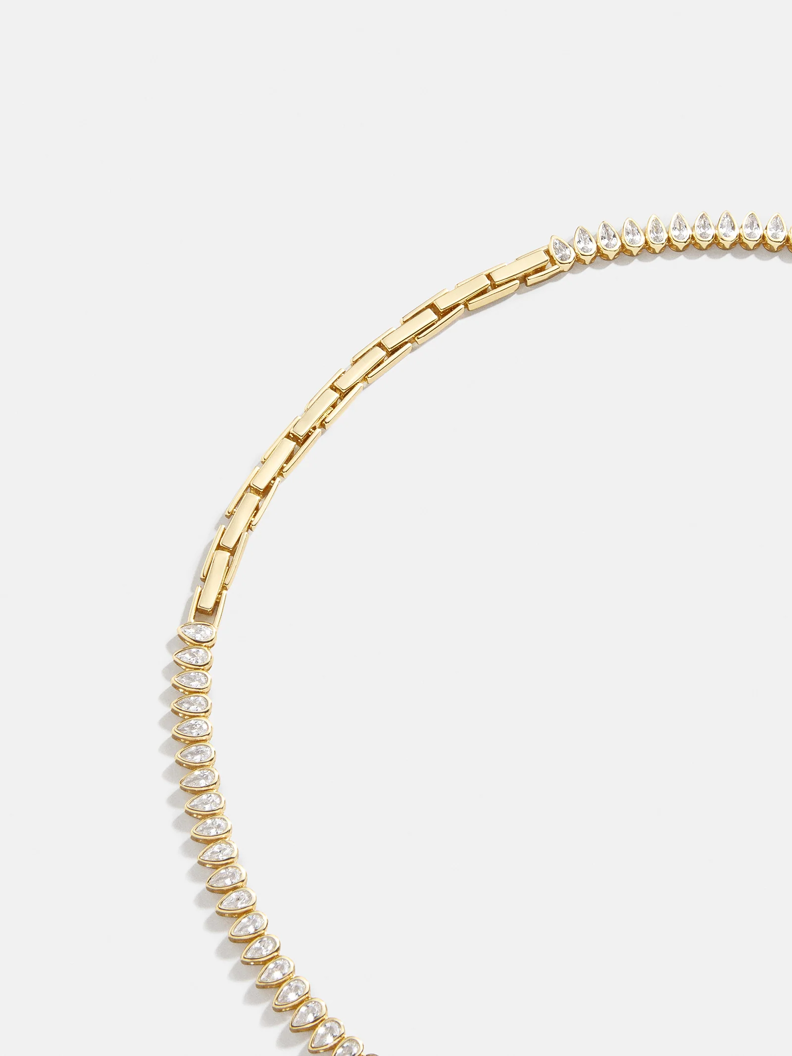 Julia 18K Gold Adjustable Tennis Necklace - Gold/Pavé - Image 8