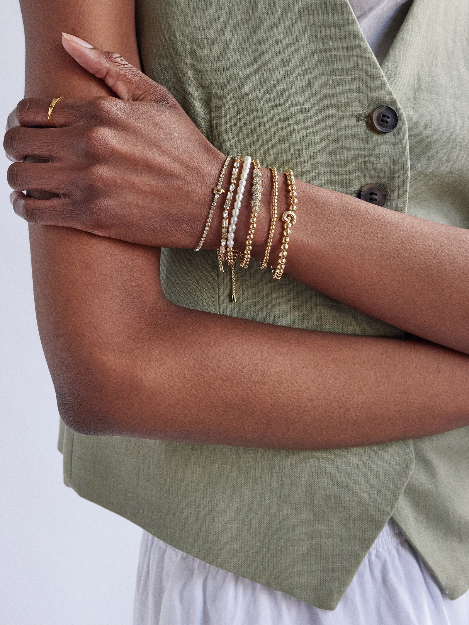 Pippa Pisa Bracelet - Gold/Pearl - Image 2
