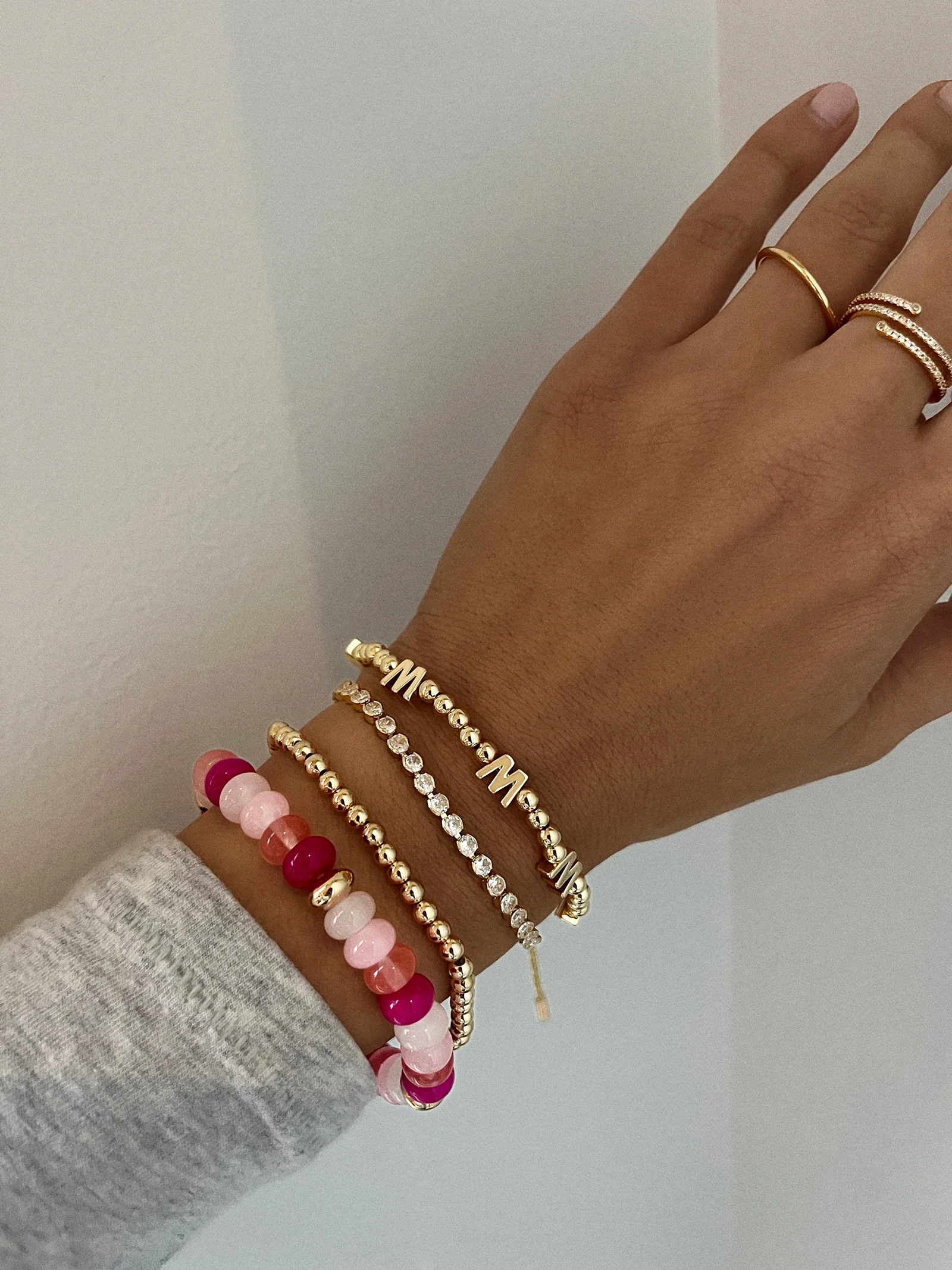 Gold Pisa Bracelet - 5MM Beads - Image 2