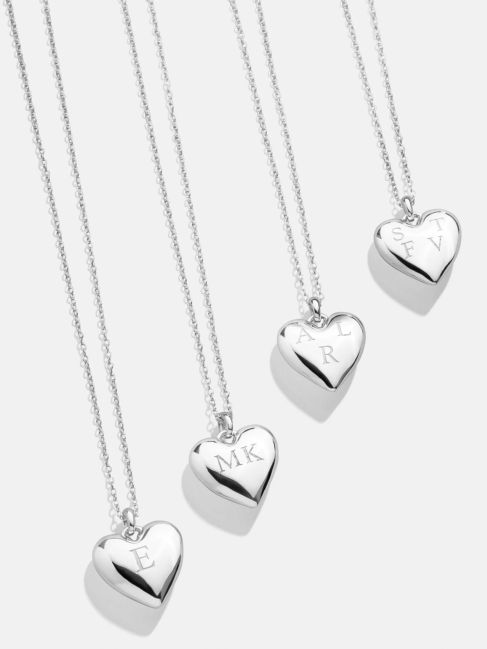 Sterling Silver Custom Bubble Heart Necklace - Sterling Silver