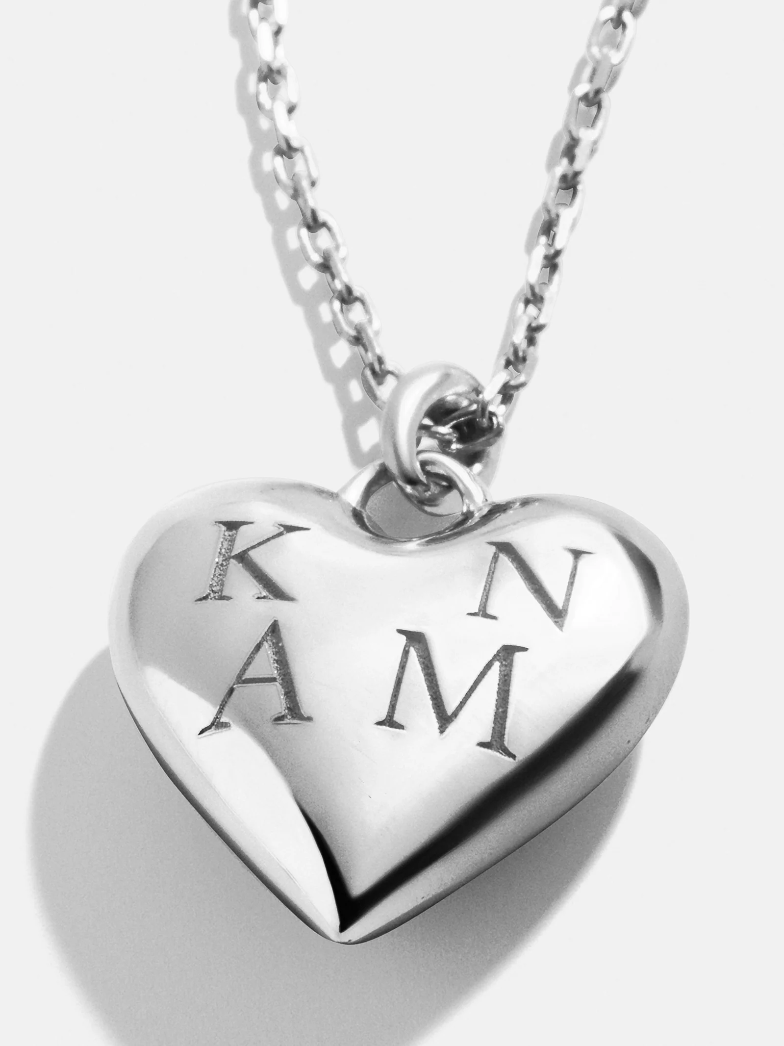 Sterling Silver Custom Bubble Heart Necklace - Sterling Silver - Image 3