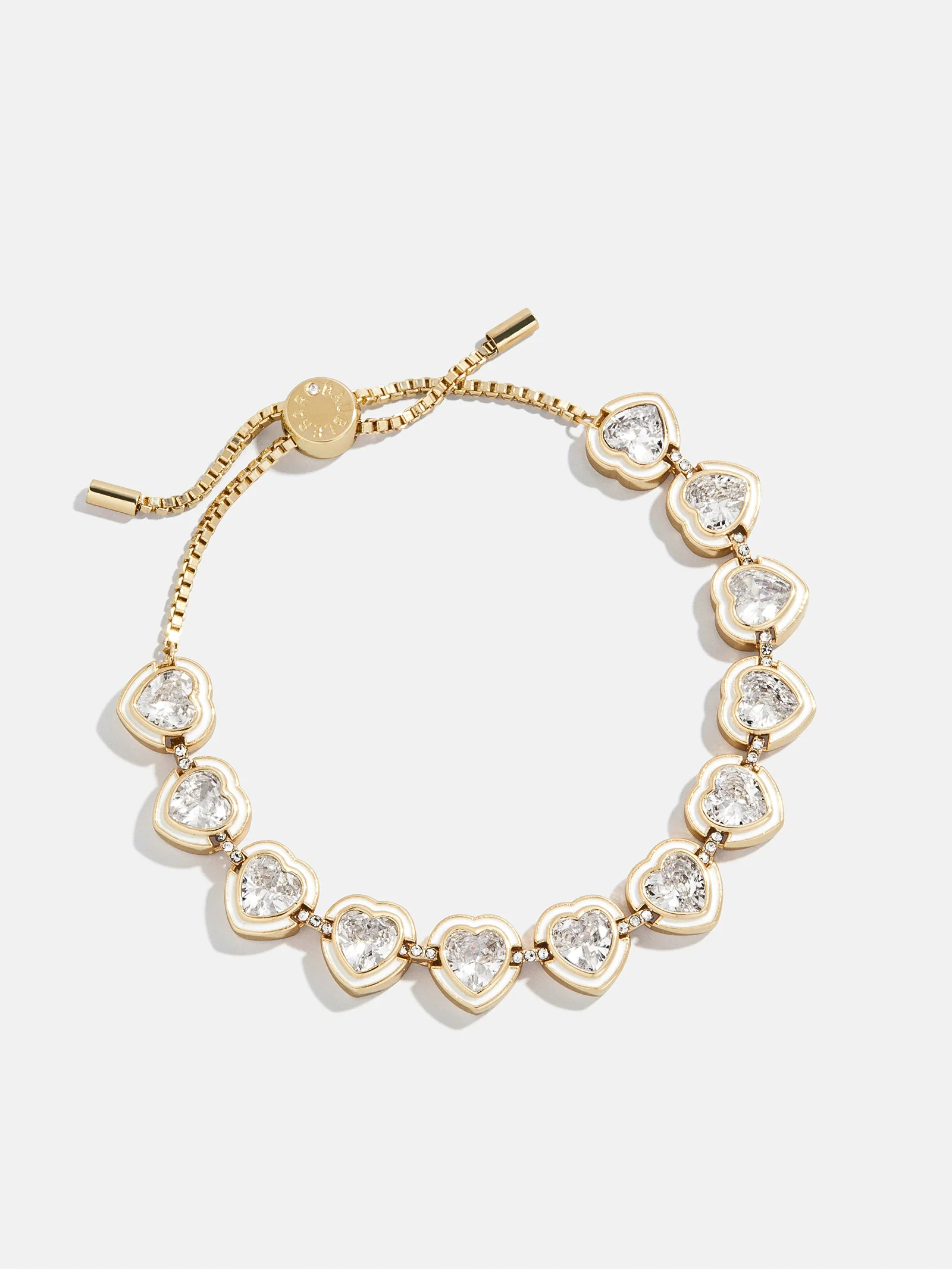 Repeating Heart Crystal Bracelet - Gold/Pavé - Image 3