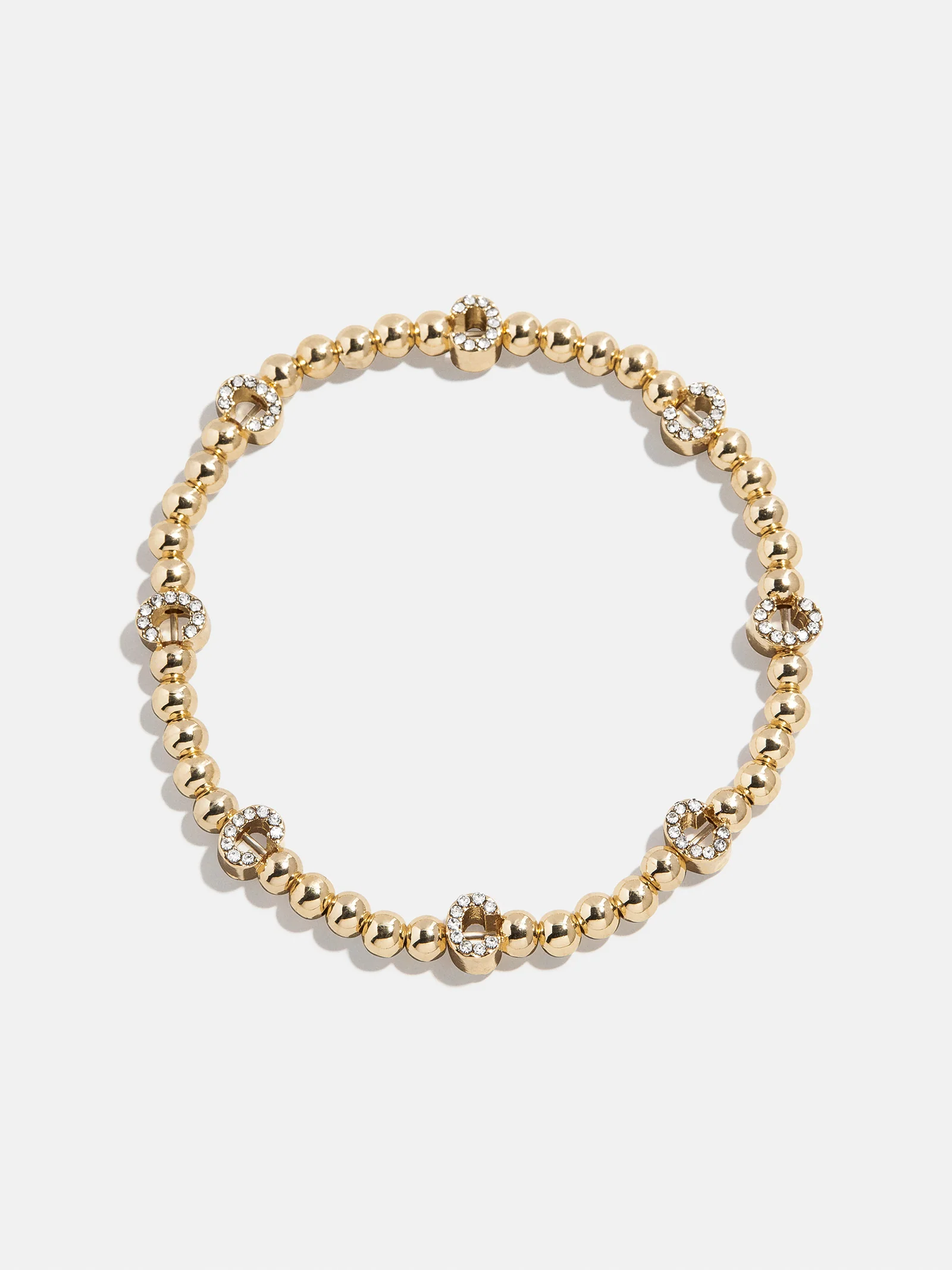 Gold/Pavé Repeating Initial Pisa Bracelet - C