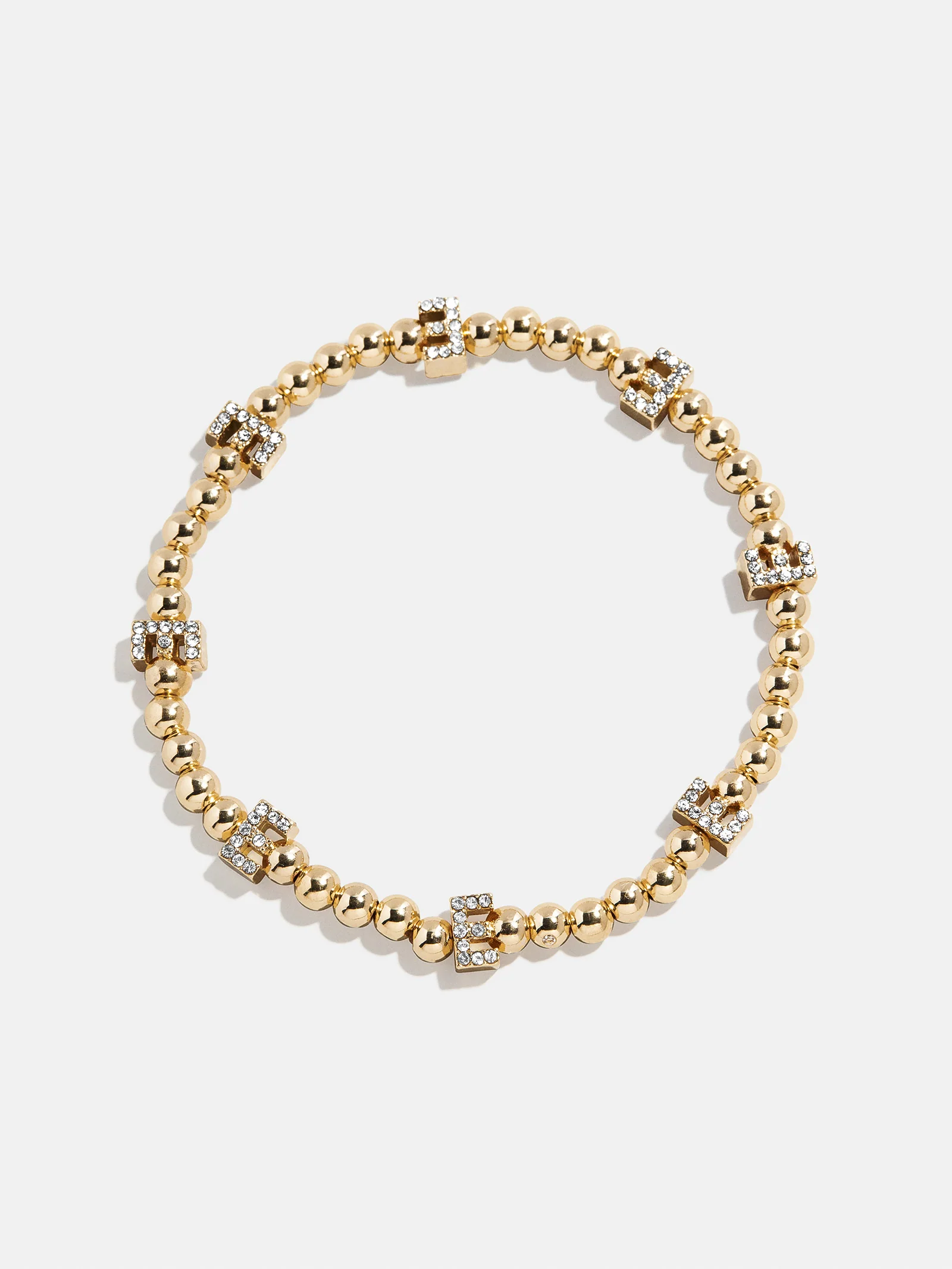 Gold/Pavé Repeating Initial Pisa Bracelet - E