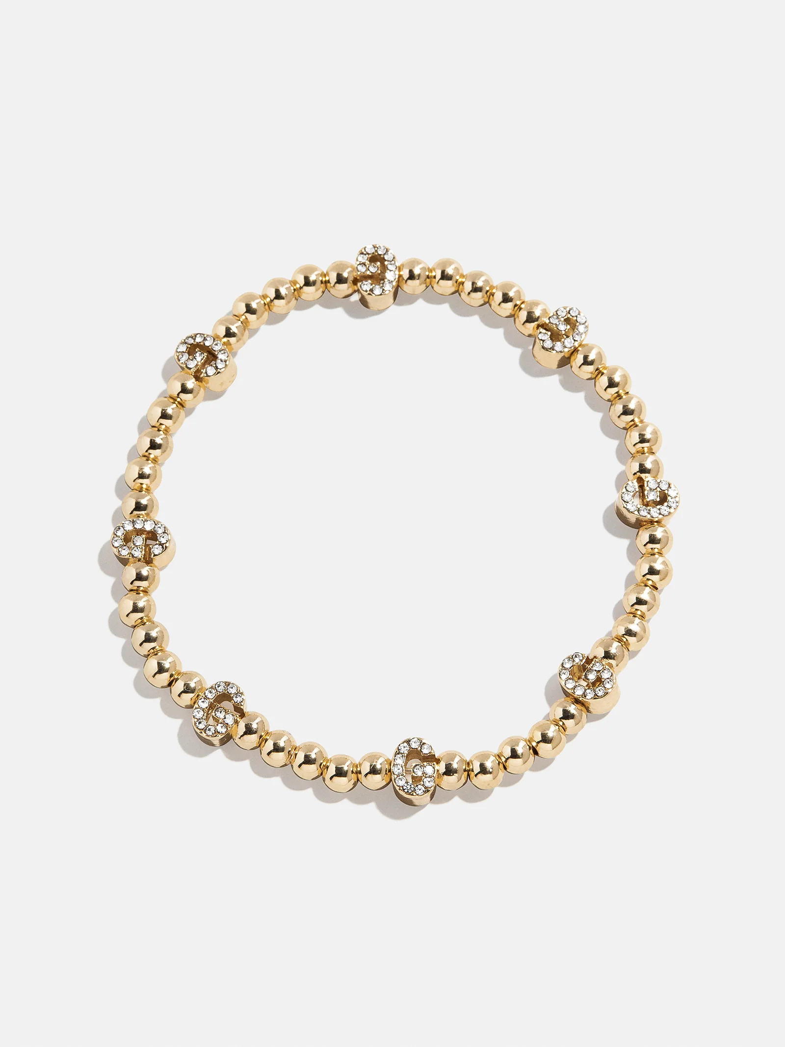 Gold/Pavé Repeating Initial Pisa Bracelet - G