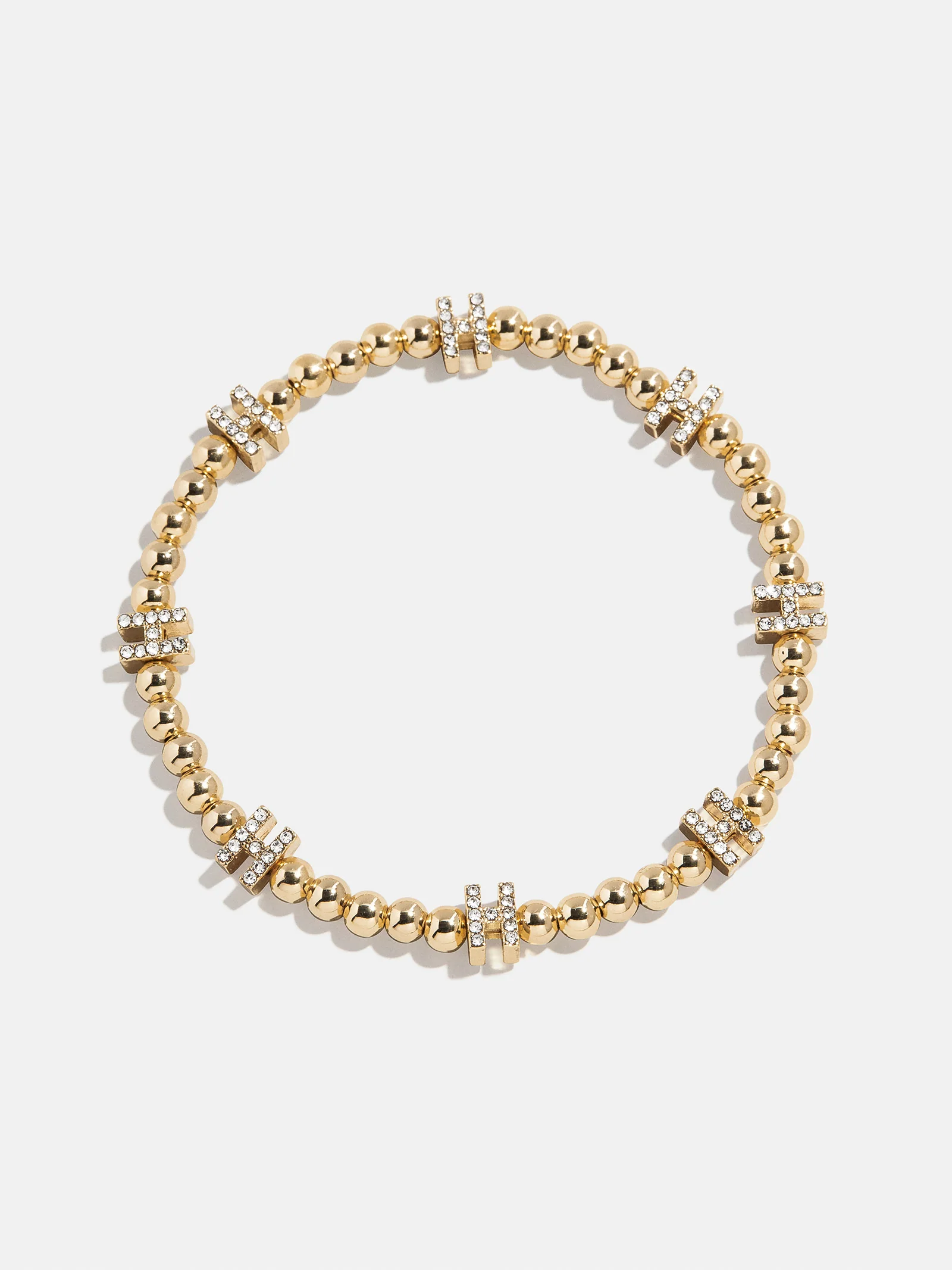 Gold/Pavé Repeating Initial Pisa Bracelet - H