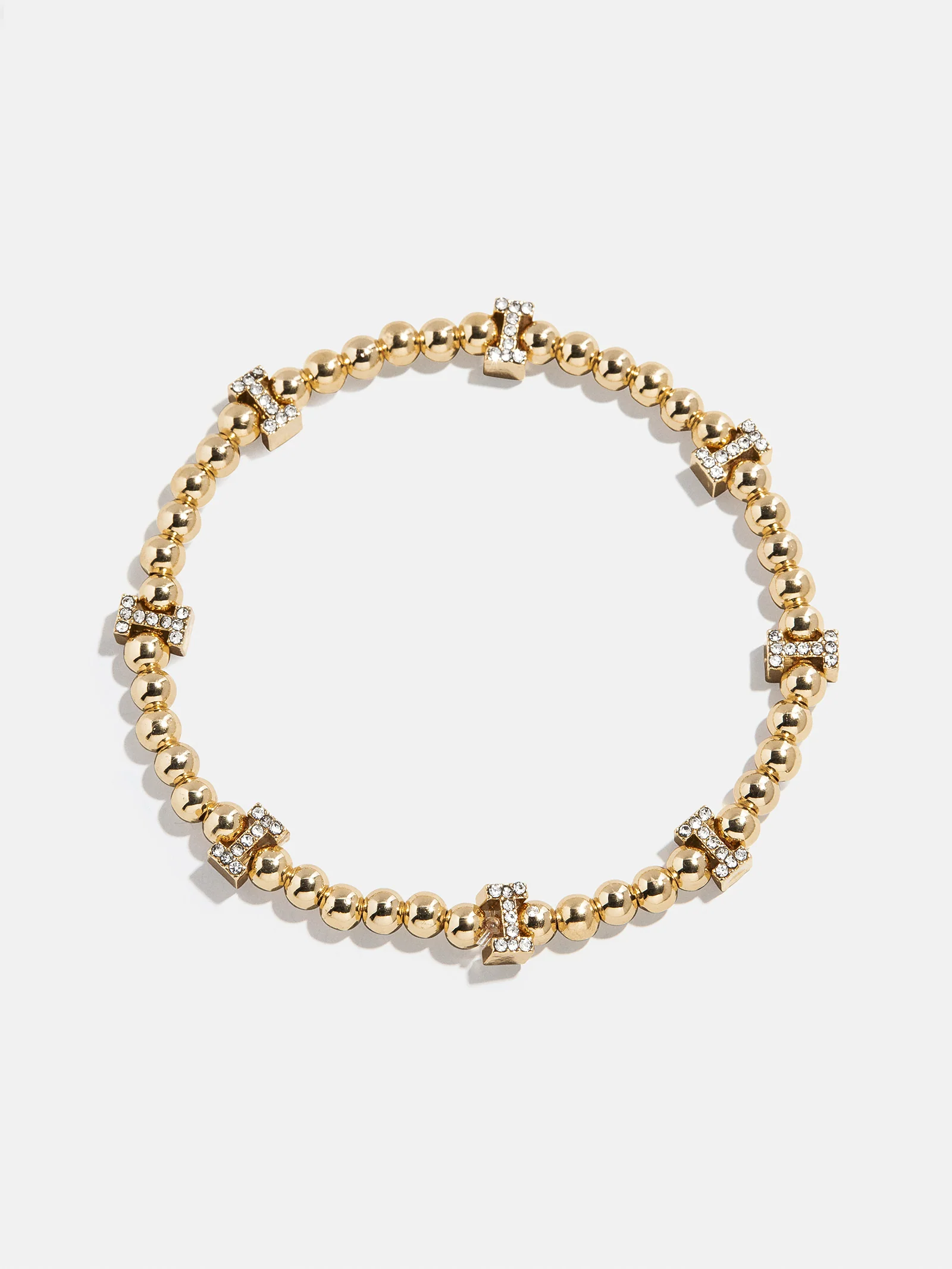Gold/Pavé Repeating Initial Pisa Bracelet - I