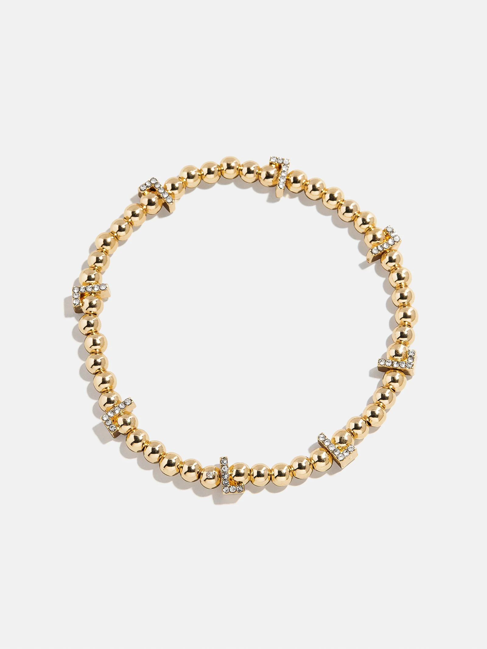 Gold/Pavé Repeating Initial Pisa Bracelet - L
