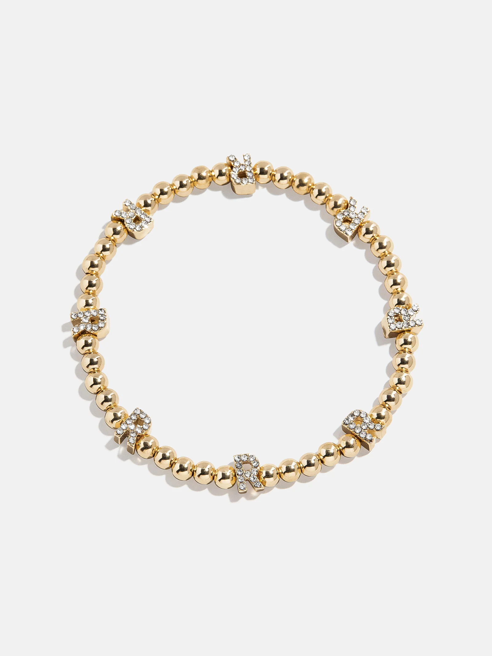 Gold/Pavé Repeating Initial Pisa Bracelet - R