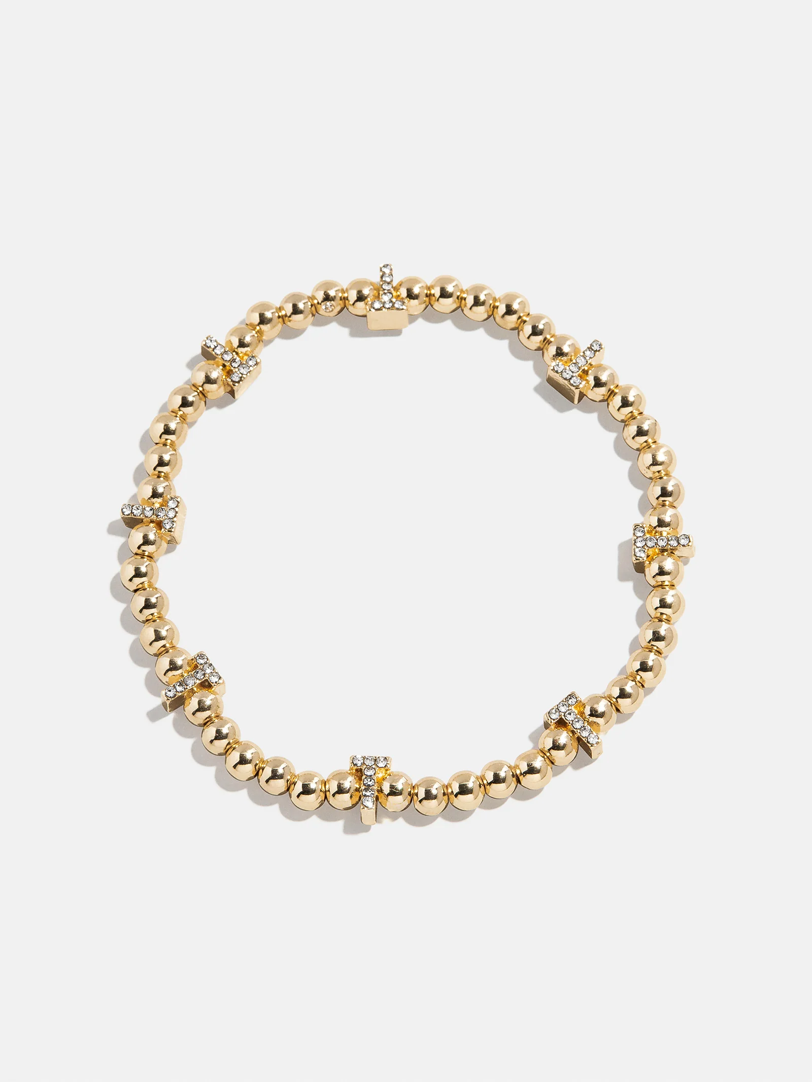 Gold/Pavé Repeating Initial Pisa Bracelet - T