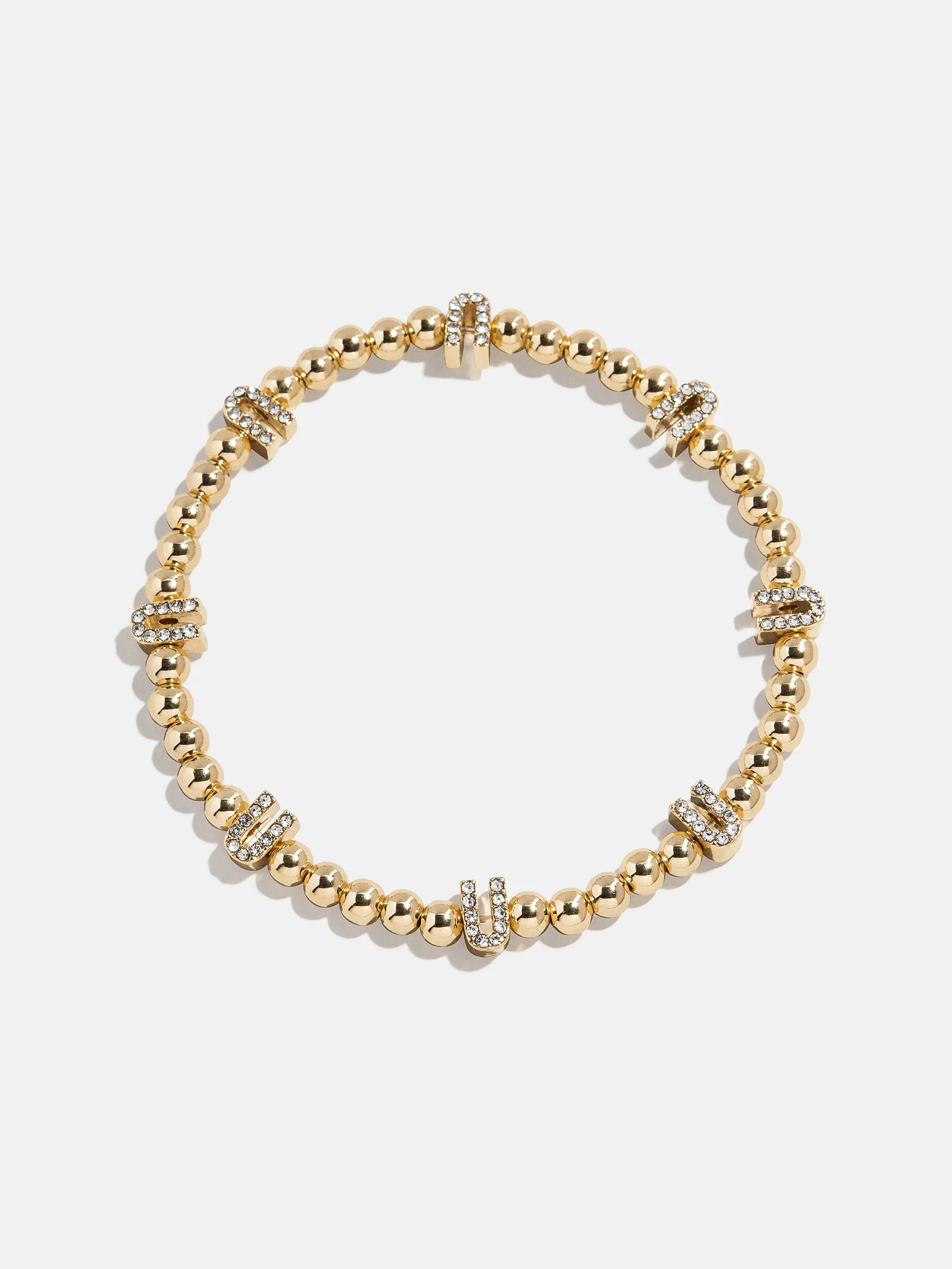 Gold/Pavé Repeating Initial Pisa Bracelet - U