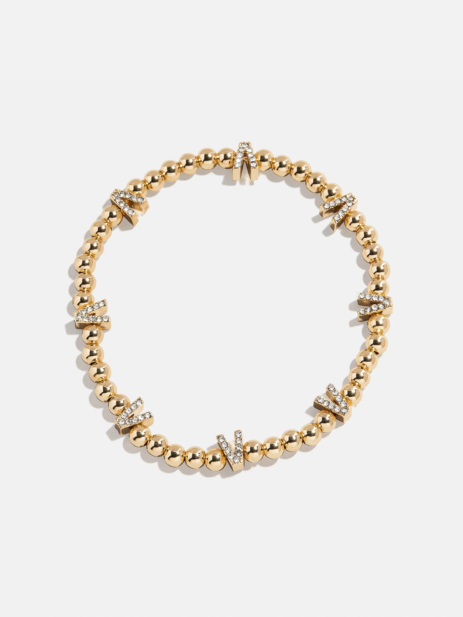 Gold/Pavé Repeating Initial Pisa Bracelet - V