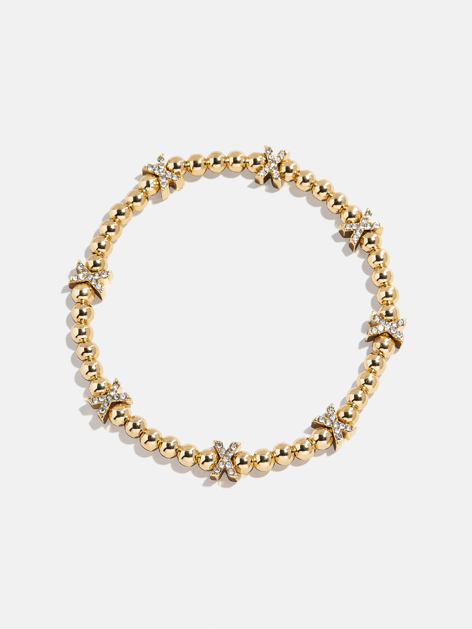 Gold/Pavé Repeating Initial Pisa Bracelet - X
